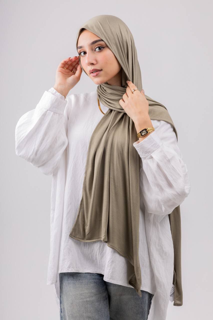 Lightweight Taupe Hijab Shawl