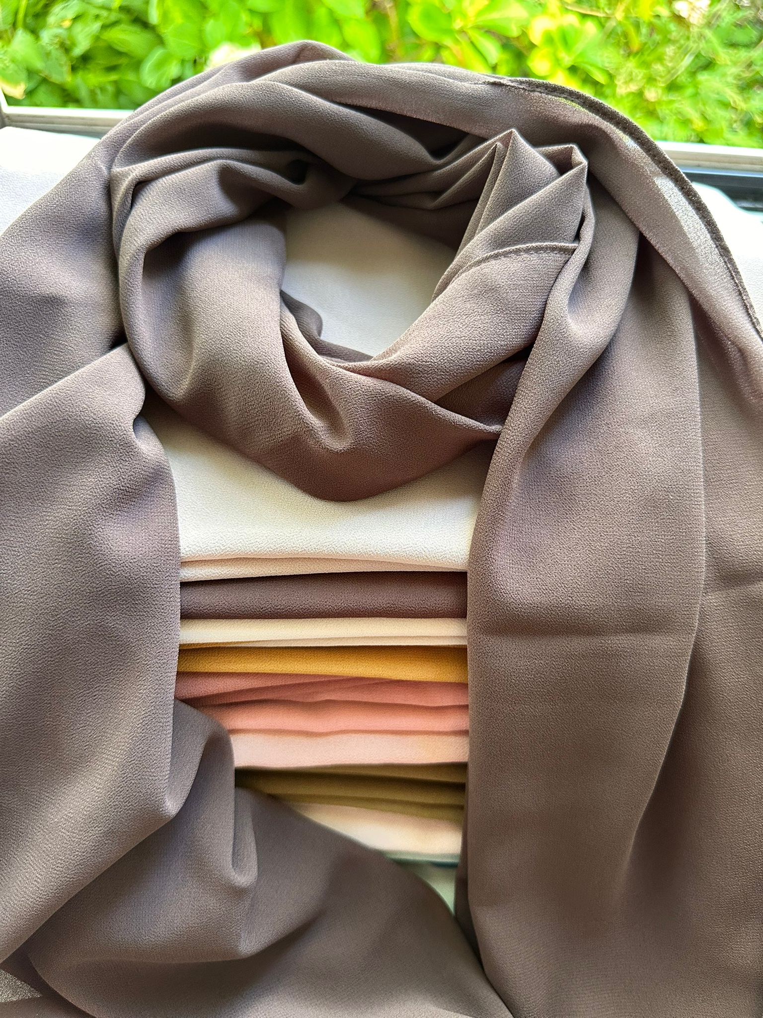 Brown Chiffon Scarf