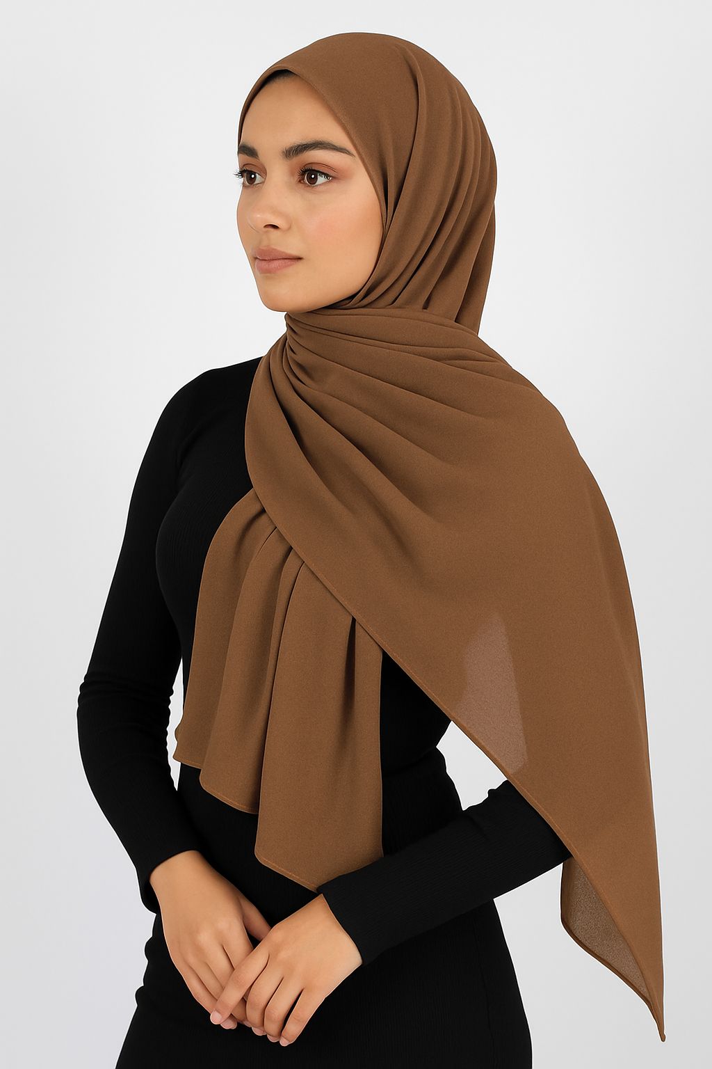 Chiffon Shawl Brown Hijab