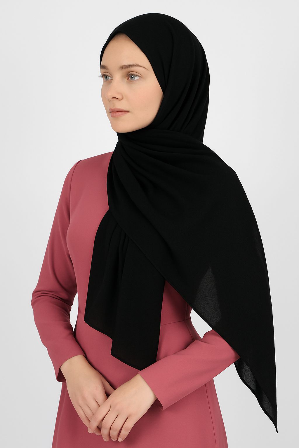 Chiffon Shawl Black Hijab