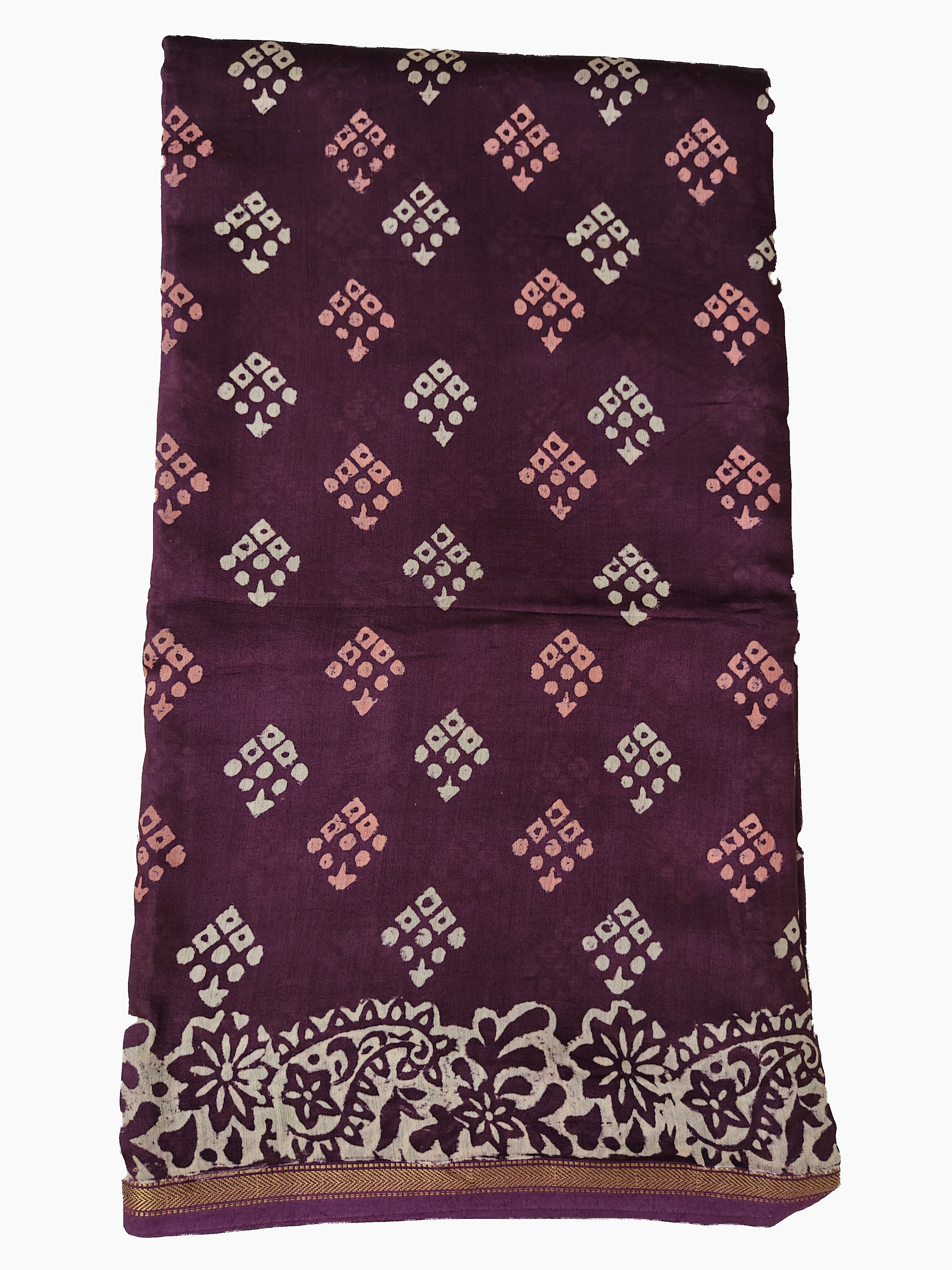 Maheshwari Silk Cotton Dabu Saree THDAB-0008