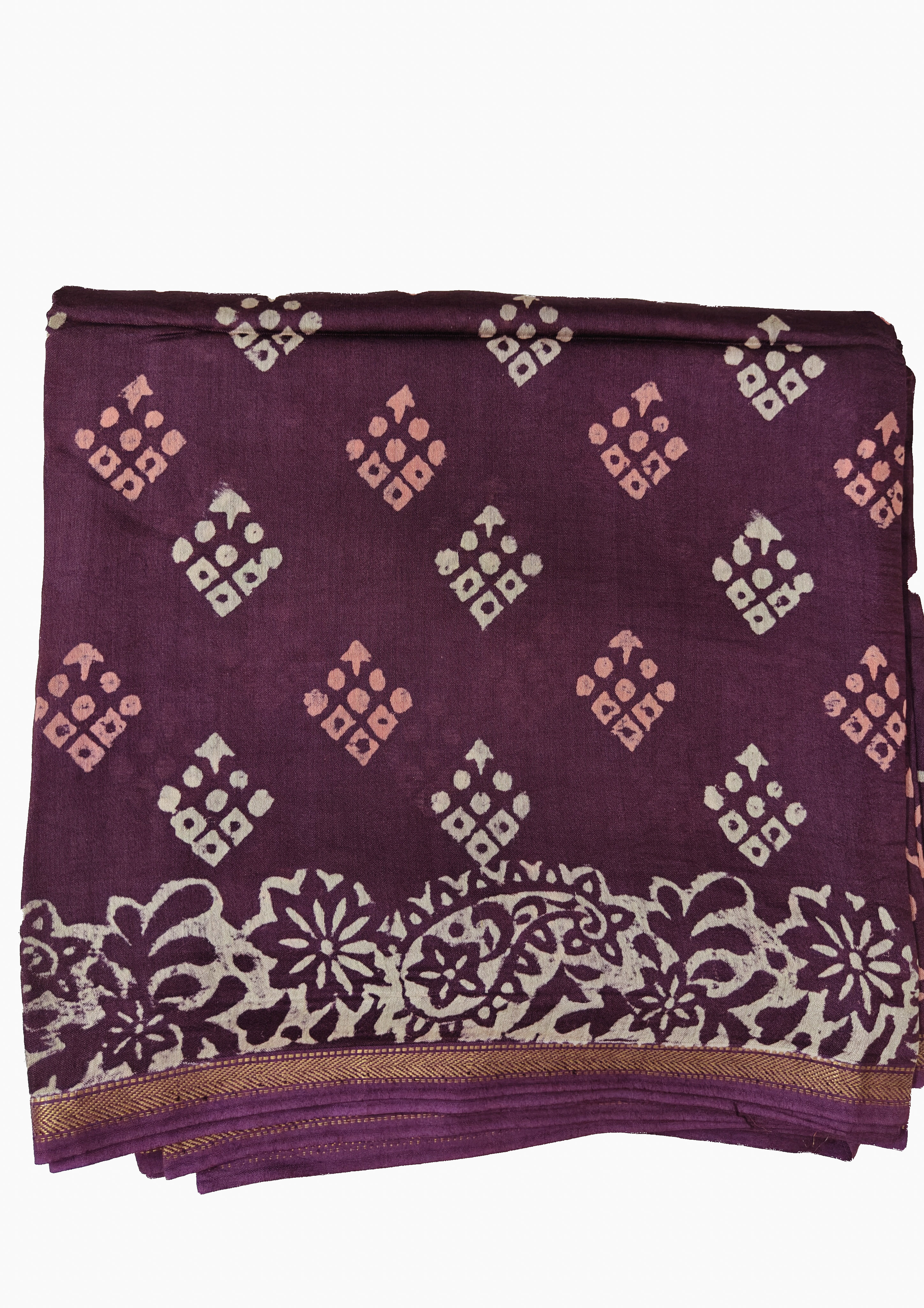 Maheshwari Silk Cotton Dabu Saree THDAB-0008