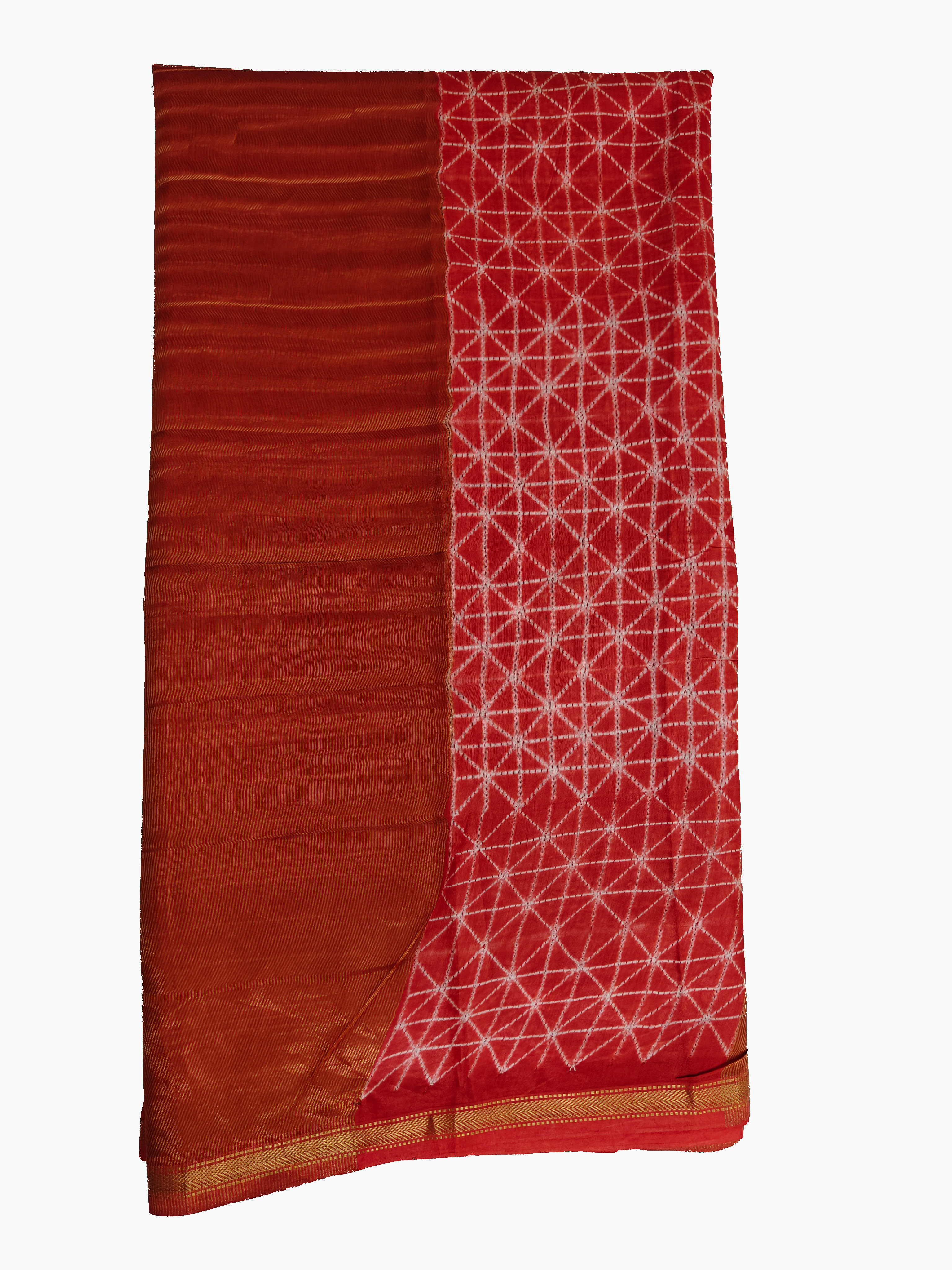 Maheshwari Silk Cotton Nui Shibori Saree THSHB-0001