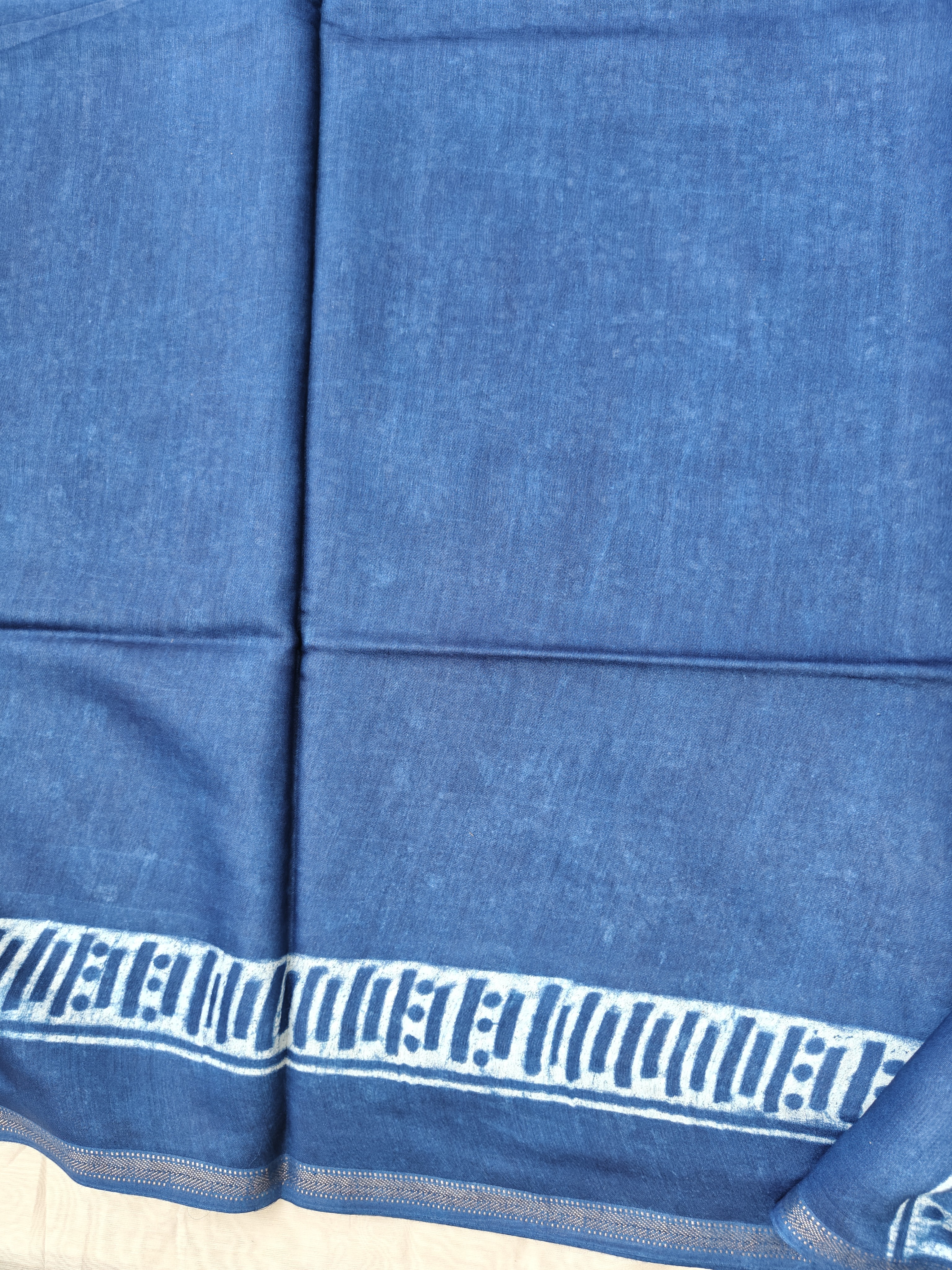 Maheshwari Silk Cotton Indigo Saree THIND-0002