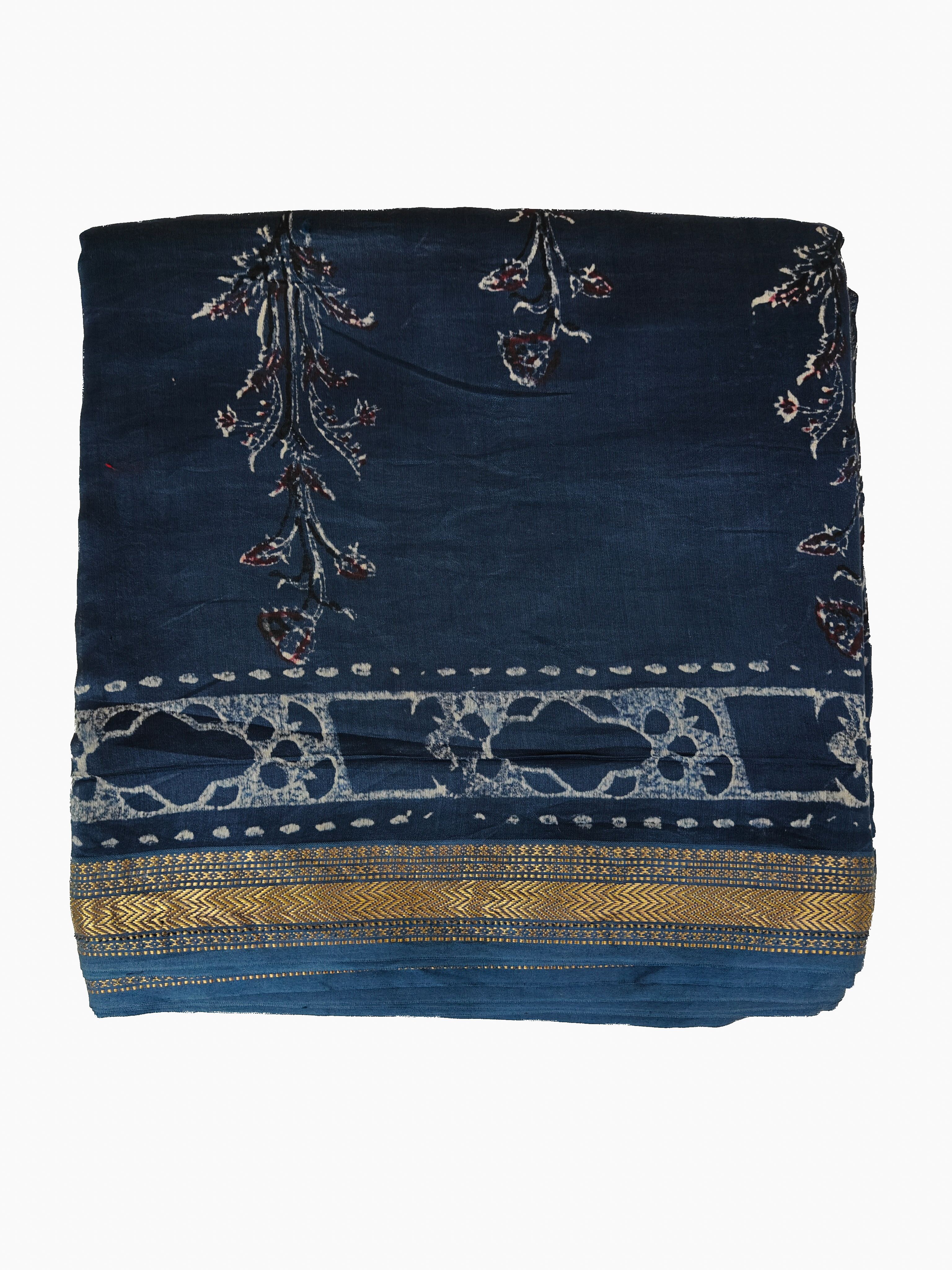 Maheshwari Silk Cotton Ajrakh Saree THAJR-0001