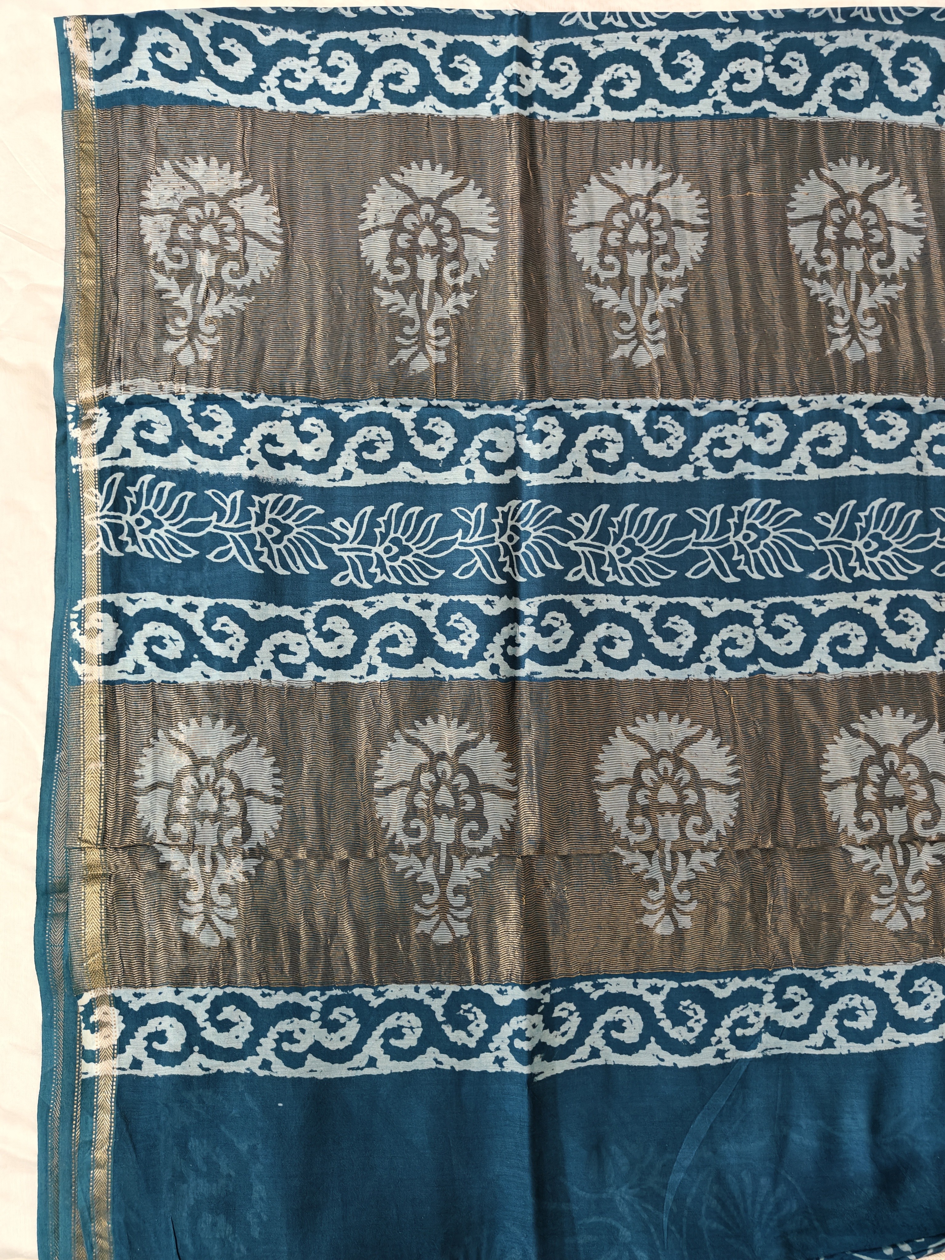 Maheshwari Silk Cotton Dabu Saree THDAB-0010