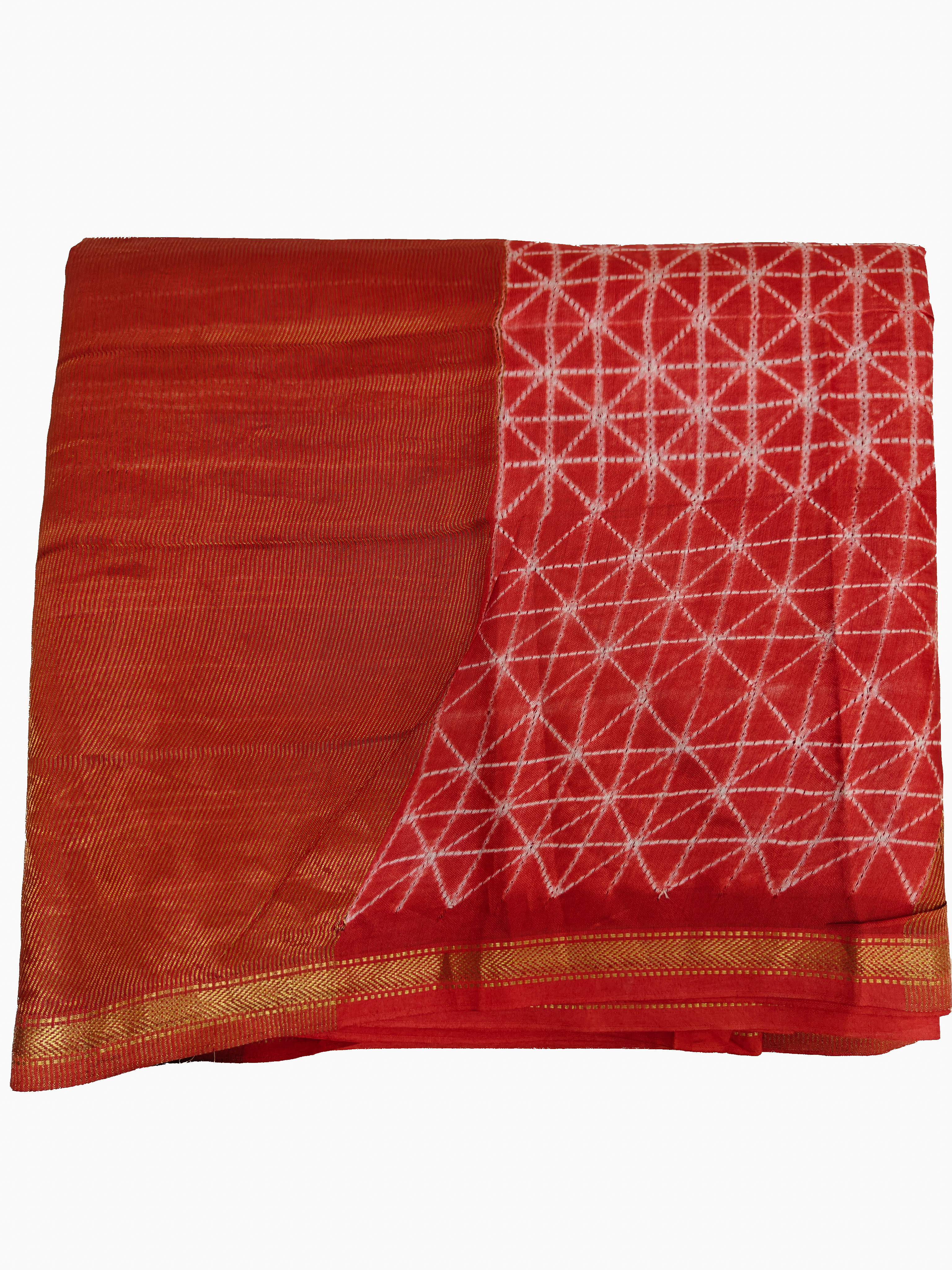 Maheshwari Silk Cotton Nui Shibori Saree THSHB-0001