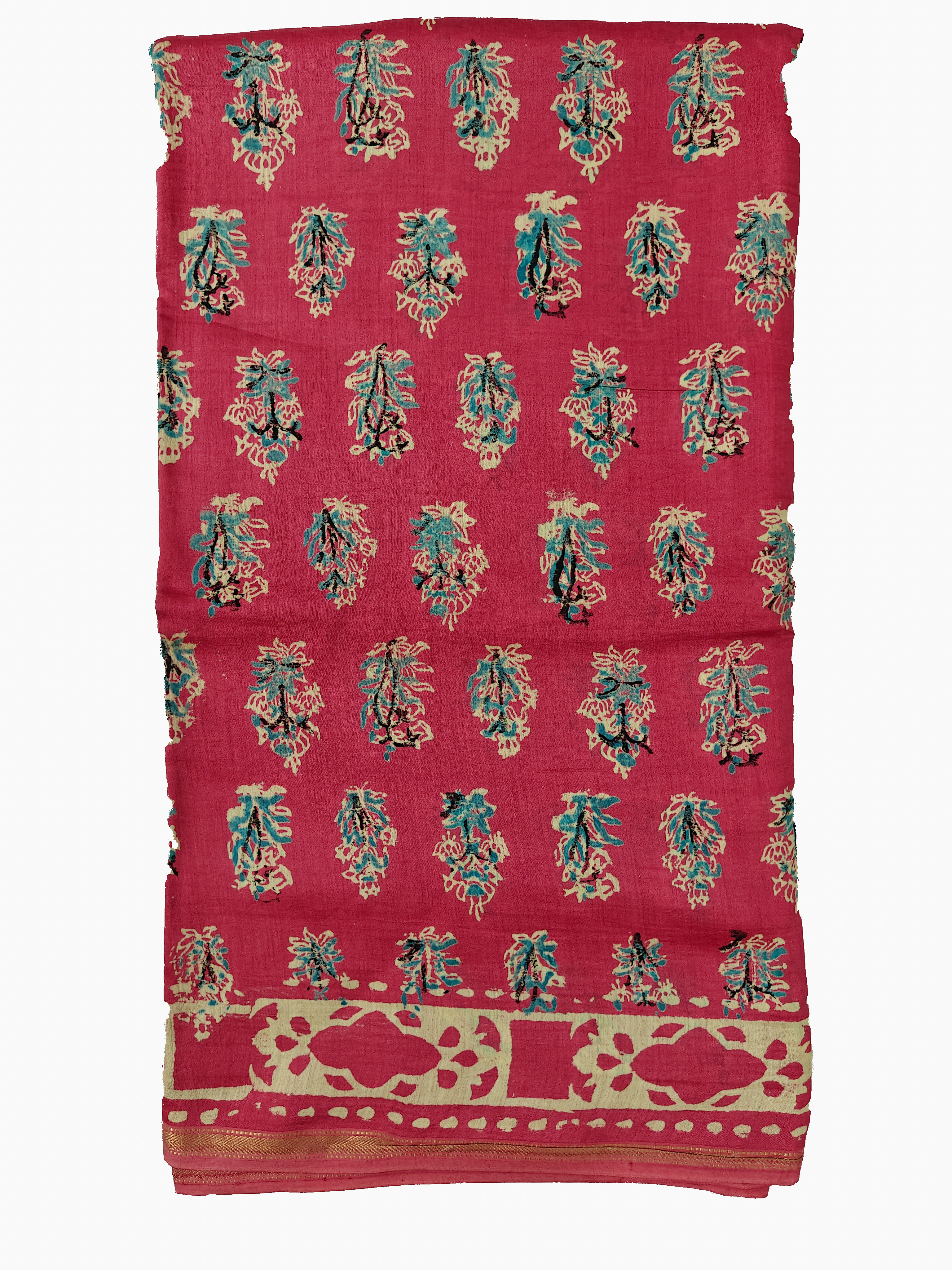 Maheshwari Silk Cotton Ajrakh Saree THAJR-0003