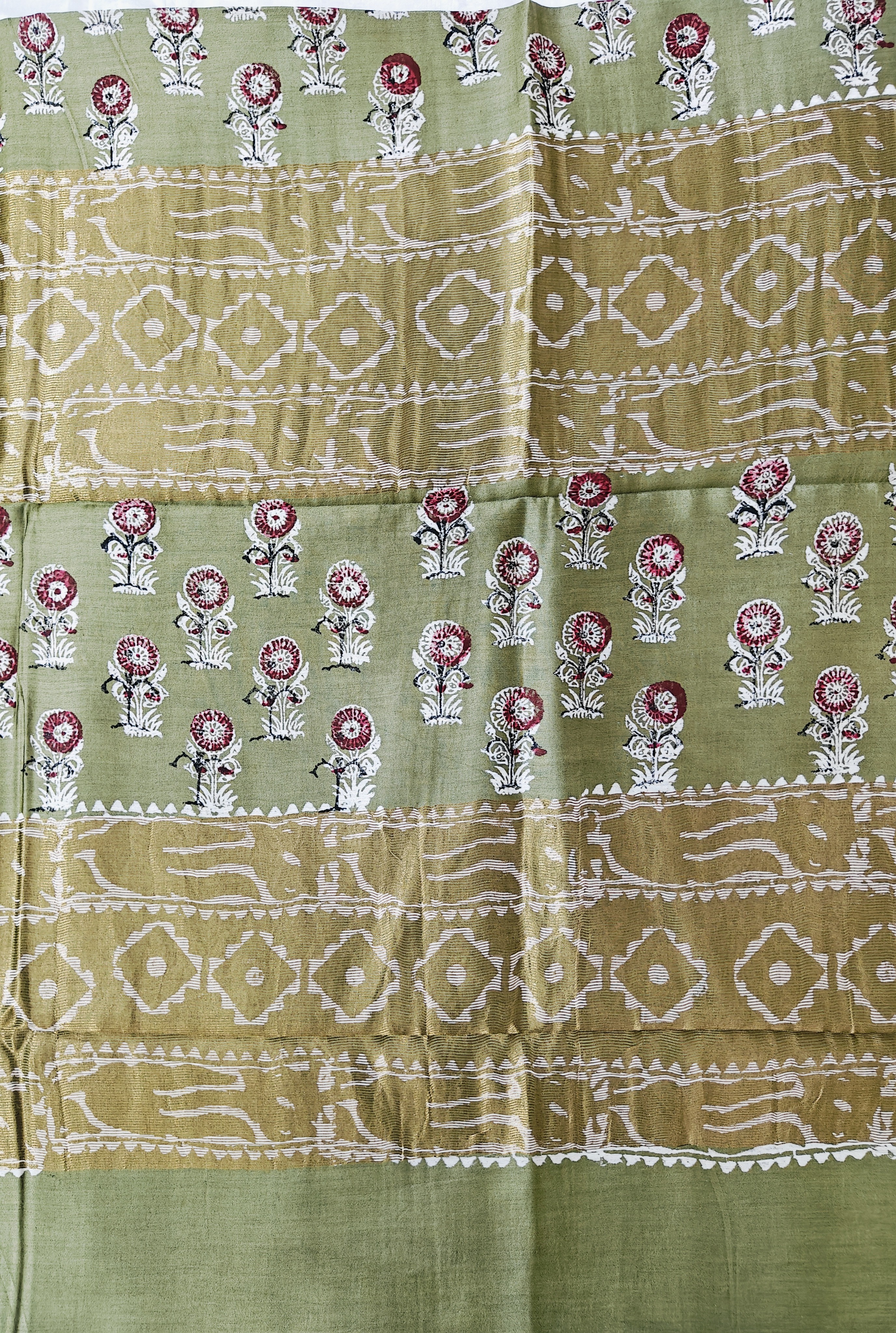 Maheshwari Silk Cotton Ajrakh Saree THAJR-0004