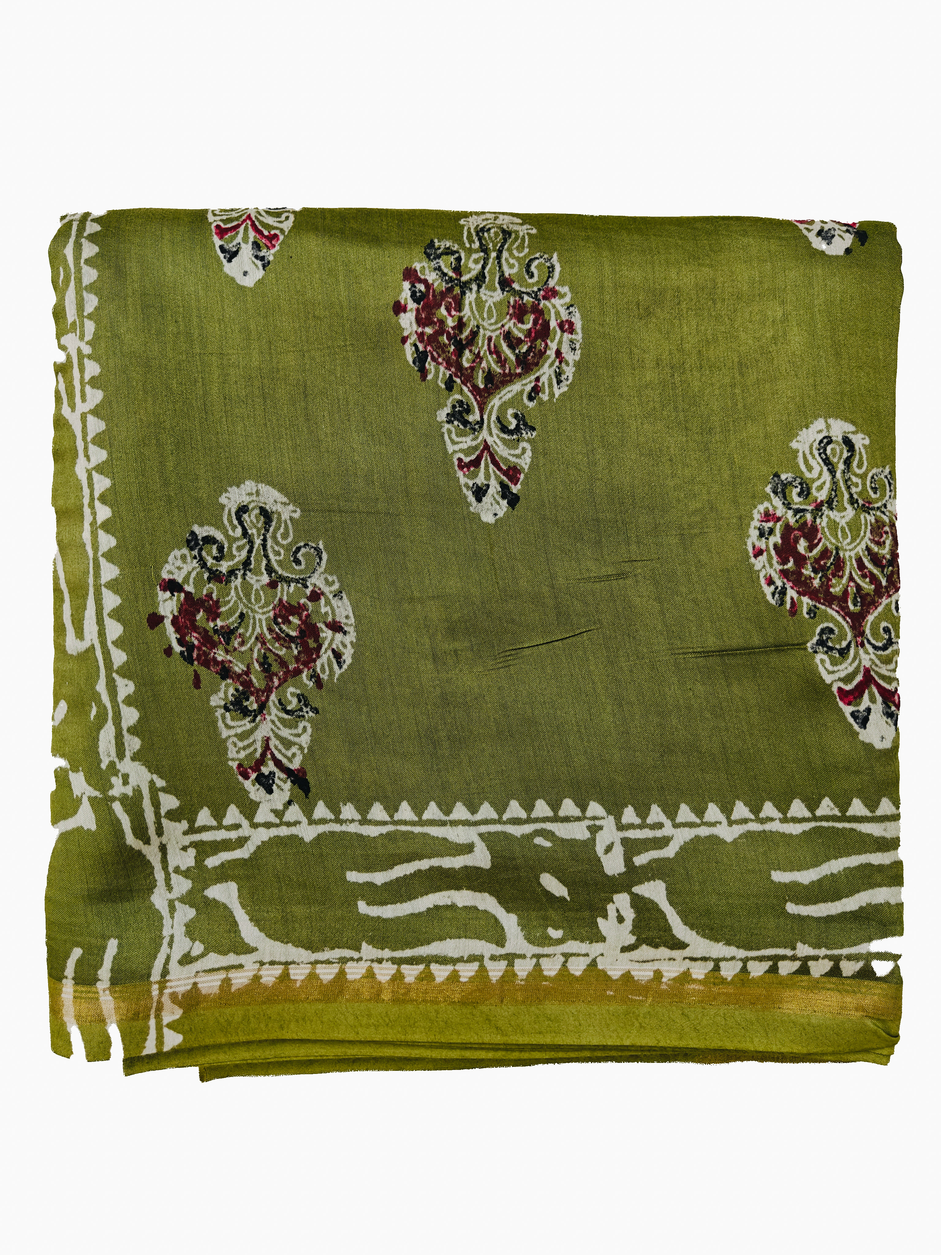 Maheshwari Silk Cotton Ajrakh Saree THAJR-0004