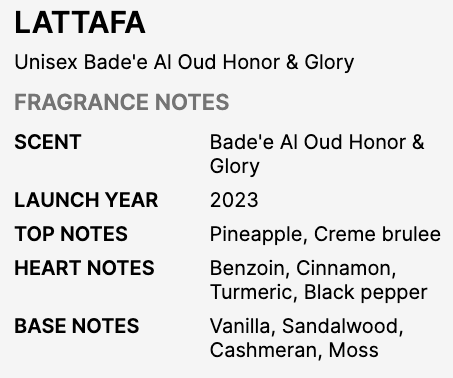 Unisex Bade's Al Oud Honor and Glory EDP Spray 3.4 Oz