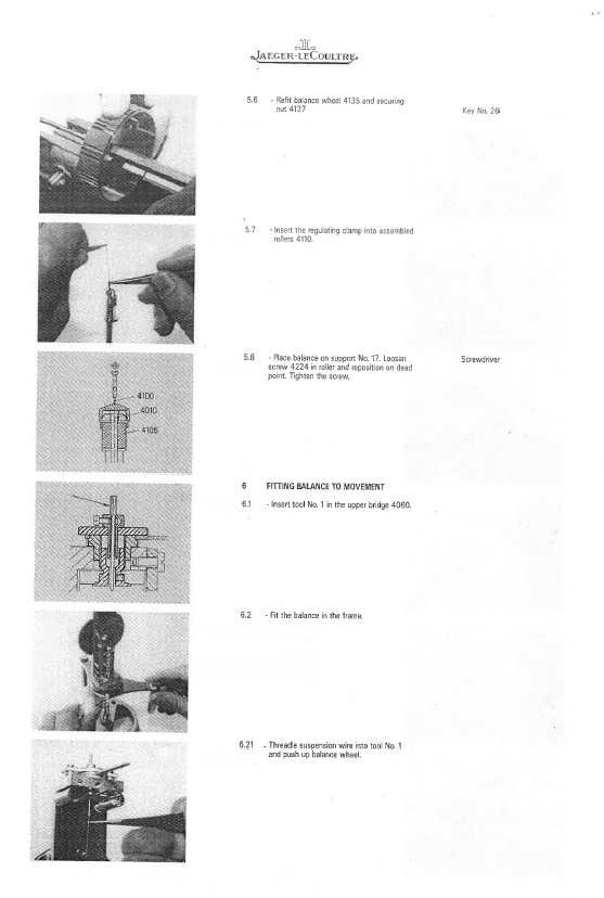 Official Jaeger LeCoultre Atmos Clock 540 Repair Notes and Parts List