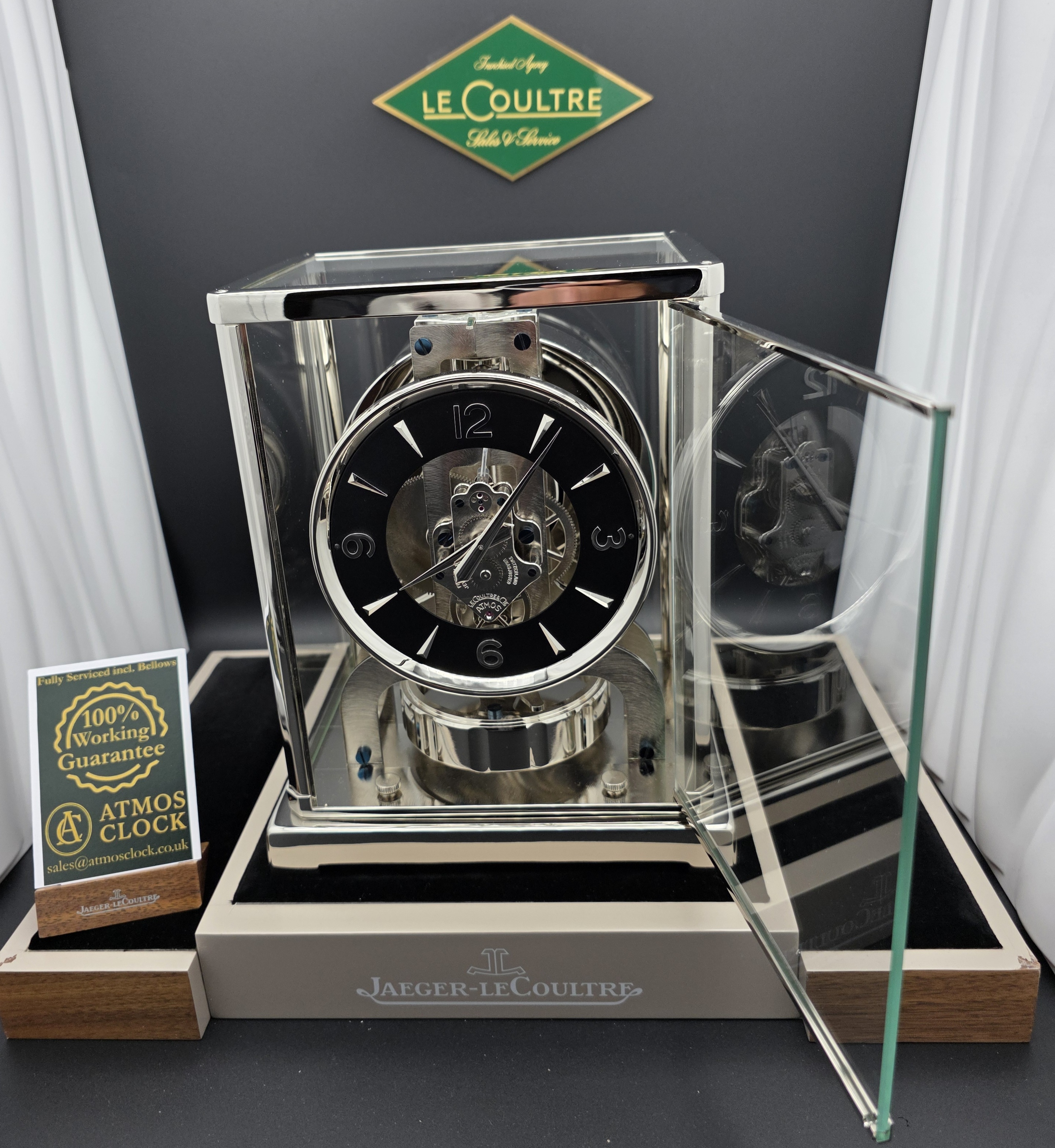 1958 "Baby" Atmos Clock V 526-5 (5845 Silver) sn-94072