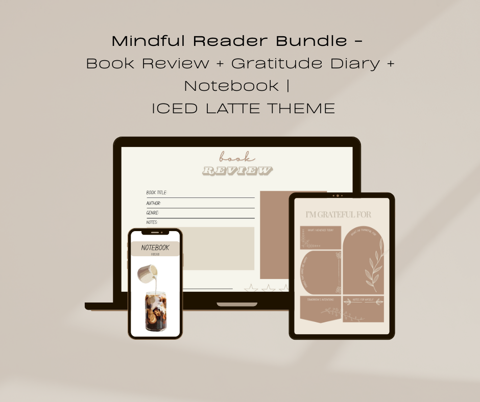 Mindful Reader Bundle | Book Journal + Notebook + Gratitude Pages