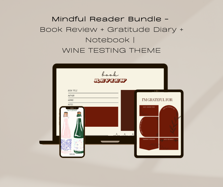 Mindful Reader Bundle | Book Journal + Notebook + Gratitude Pages