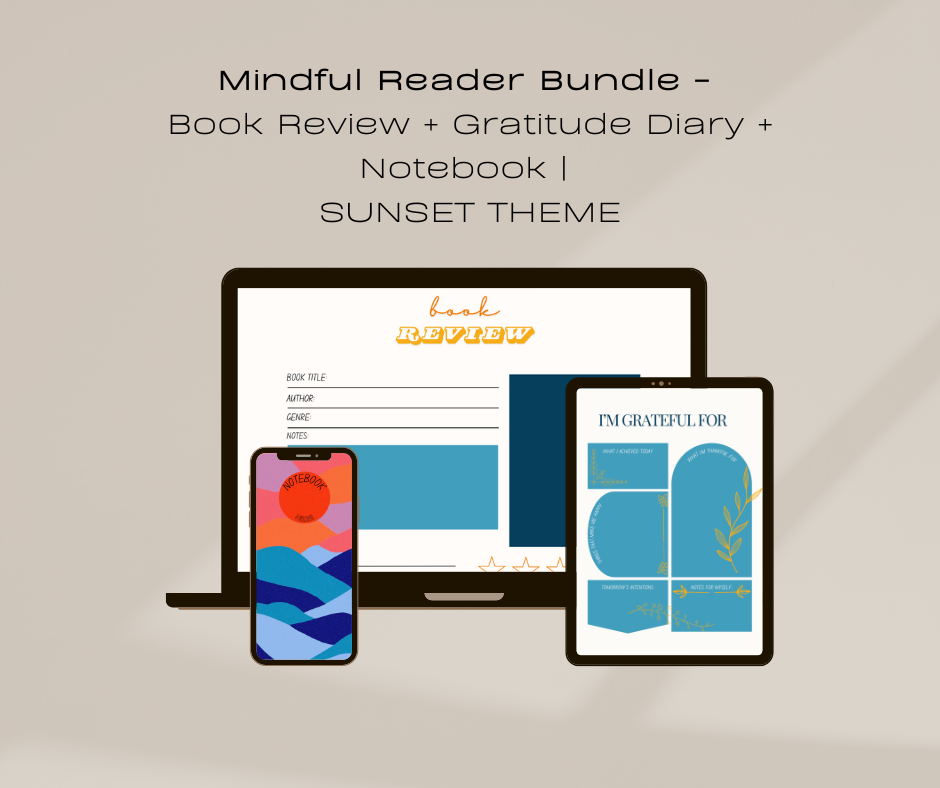 Mindful Reader Bundle | Book Journal + Notebook + Gratitude Pages