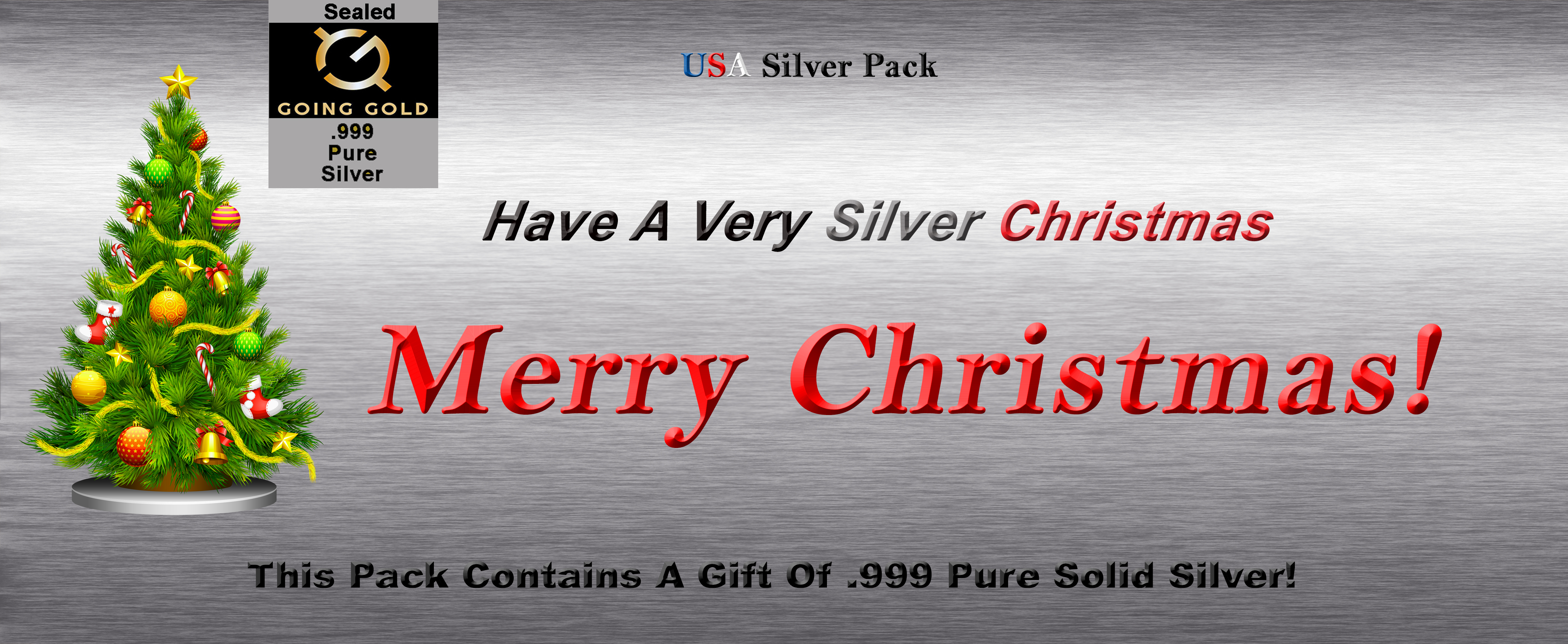Silver Christmas Pack Buy $3.9 5 each. Purchase any 10 or more USA Packs and get a 25% discount using code 25 at the checkout. Purchase total order of $100 or more USPS Shipping is FREE.