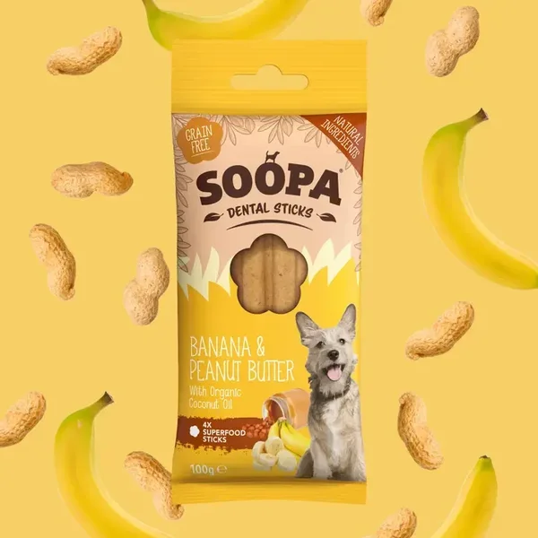 Soopa Dental Sticks - Banana & Burro di Arachidi