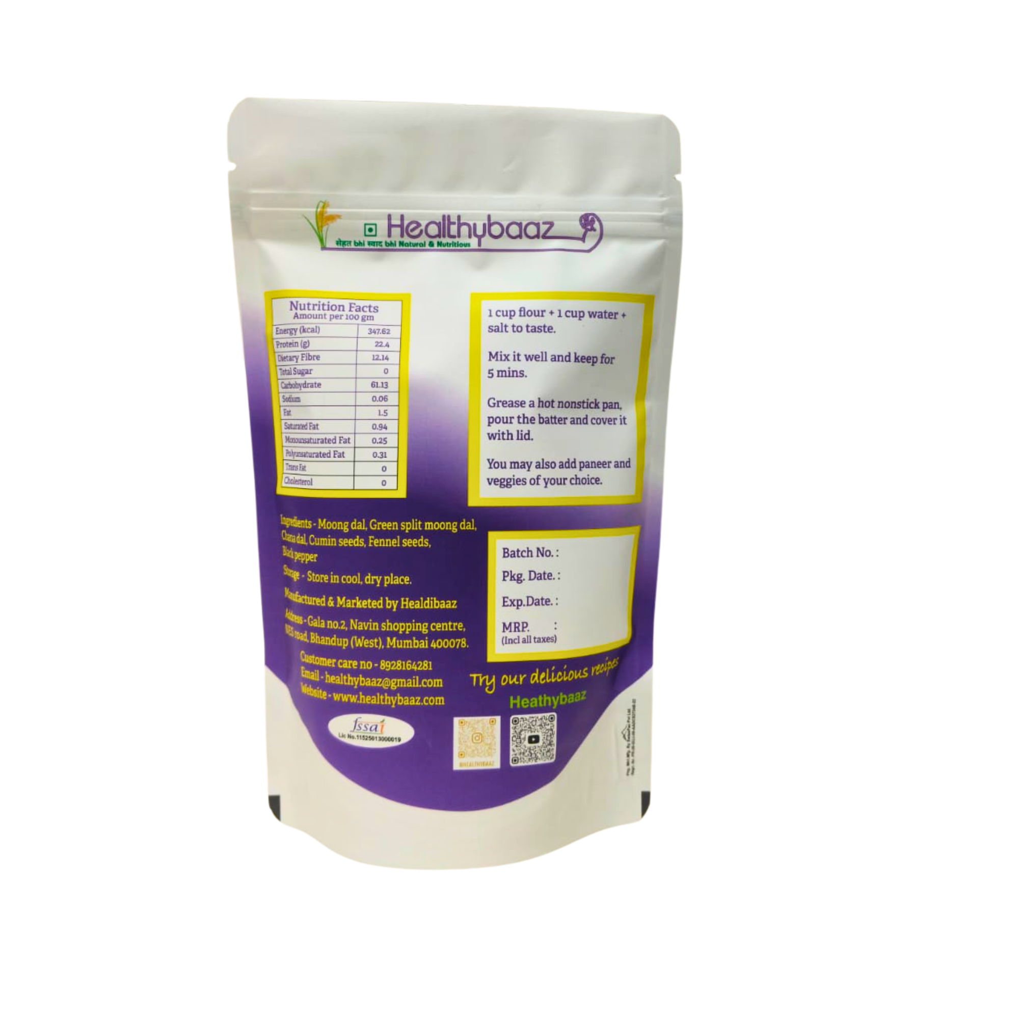 Moong Dal Chilla Flour