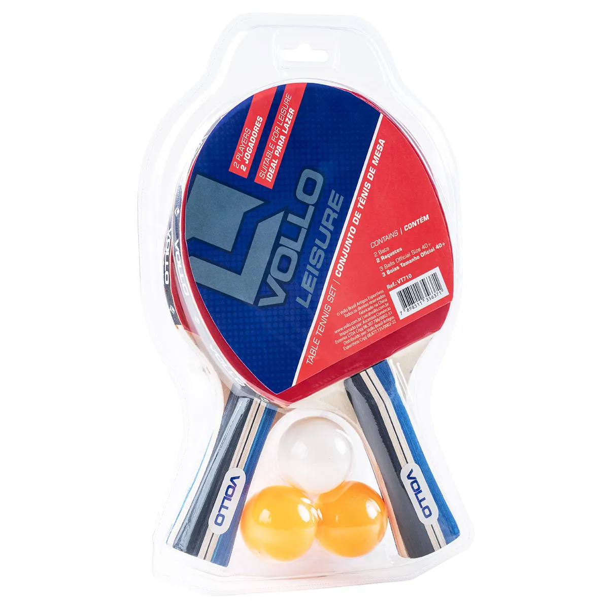 Kit Tênis de Mesa Ping Pong 2 Raquetes e 3 Bolas 