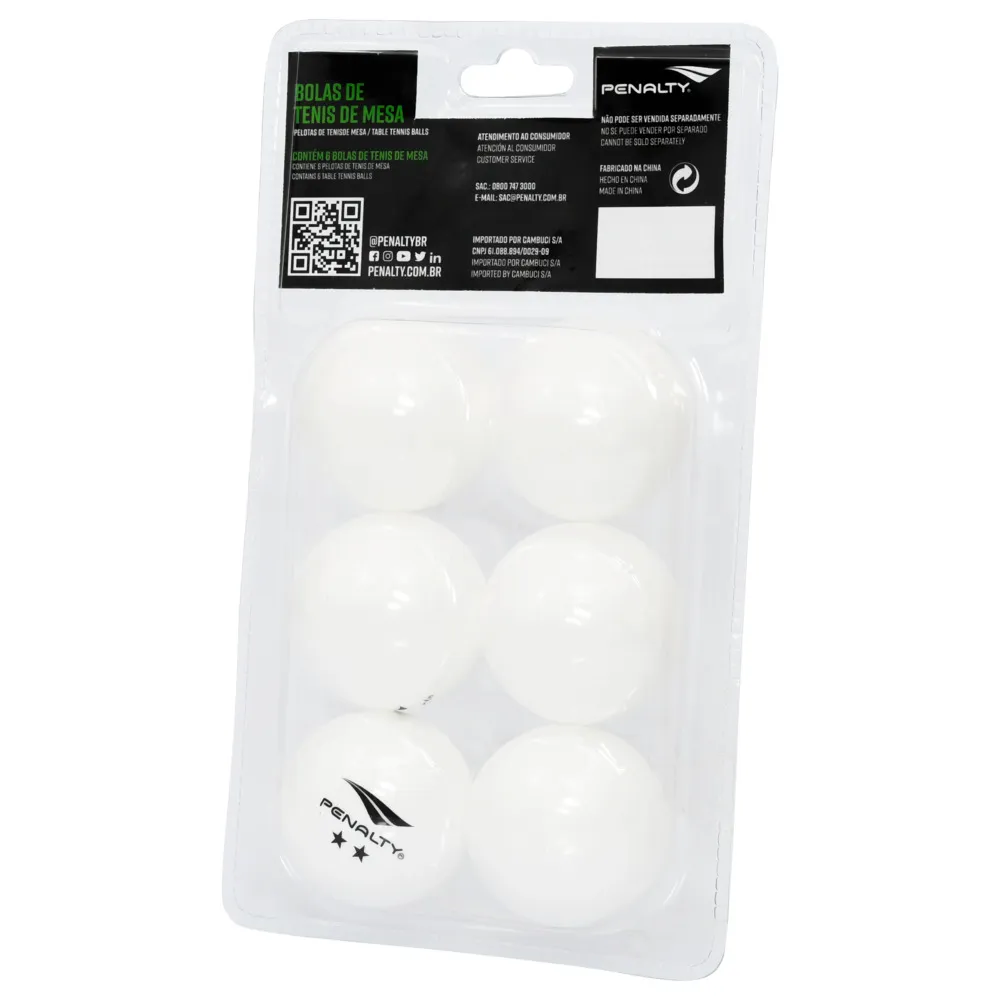 Kit 6 Bolas De Tenis De Mesa Penalty (ping Pong)