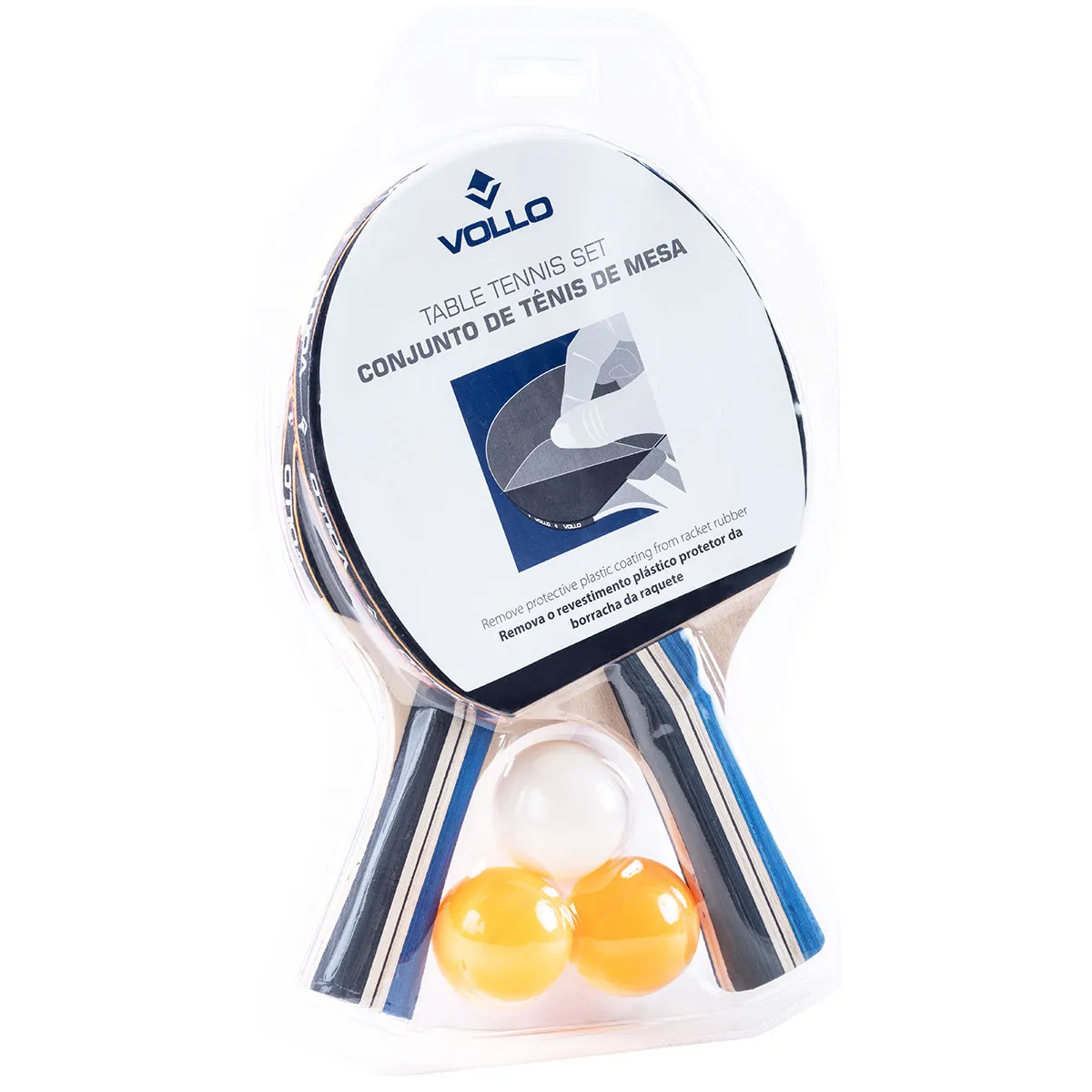 Kit Tênis de Mesa Ping Pong 2 Raquetes e 3 Bolas 