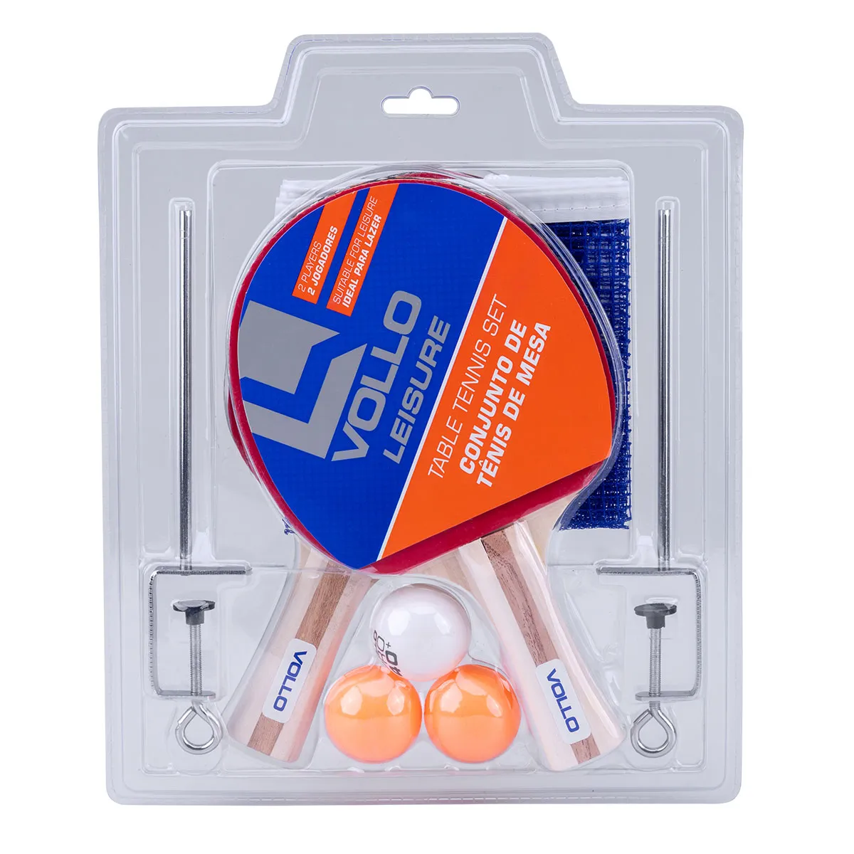 Kit Tênis de Mesa Ping Pong 2 Raquetes e 3 Bolas e Rede