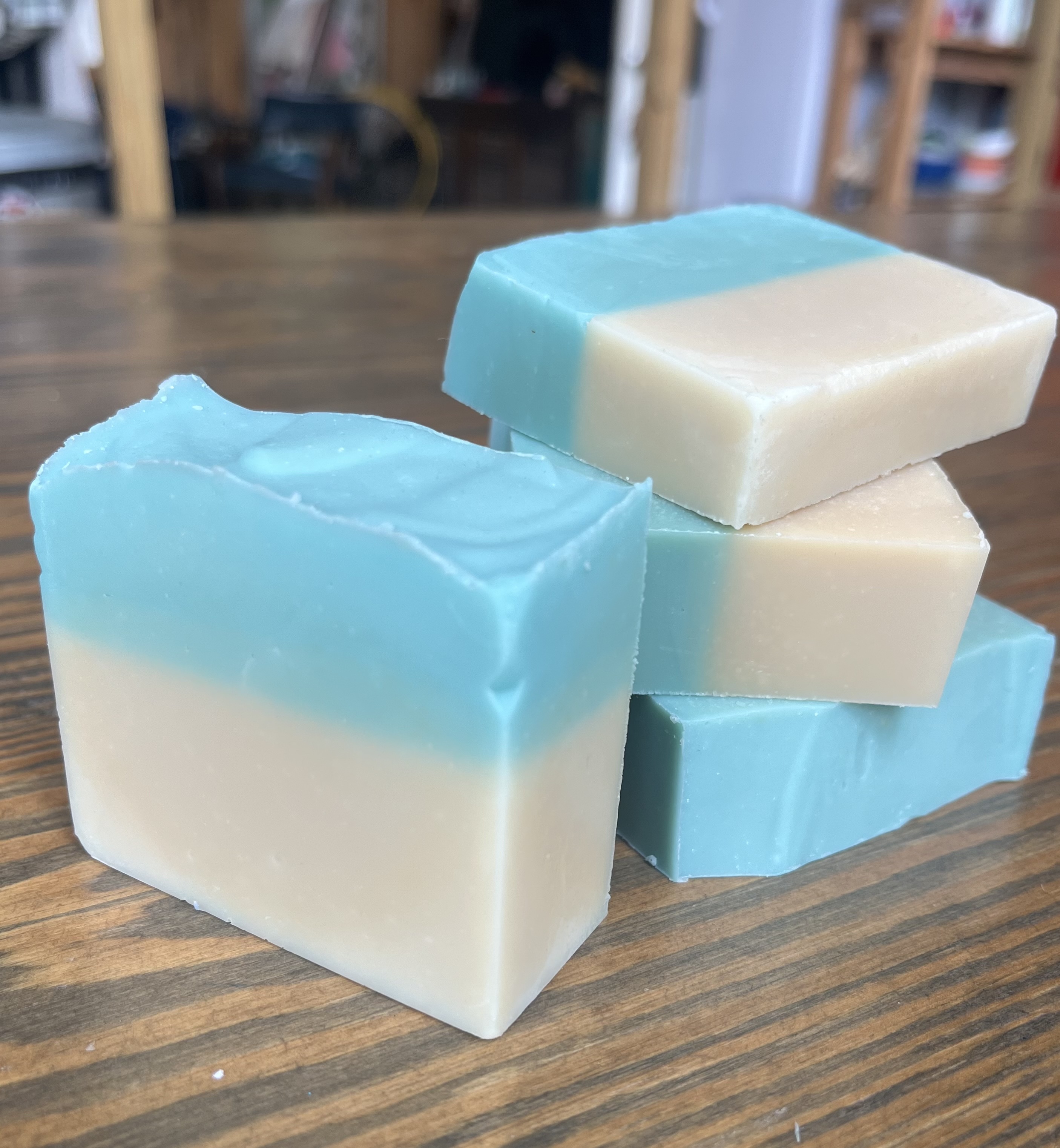 Blue & Cream Scent Free Goat Milk Soap