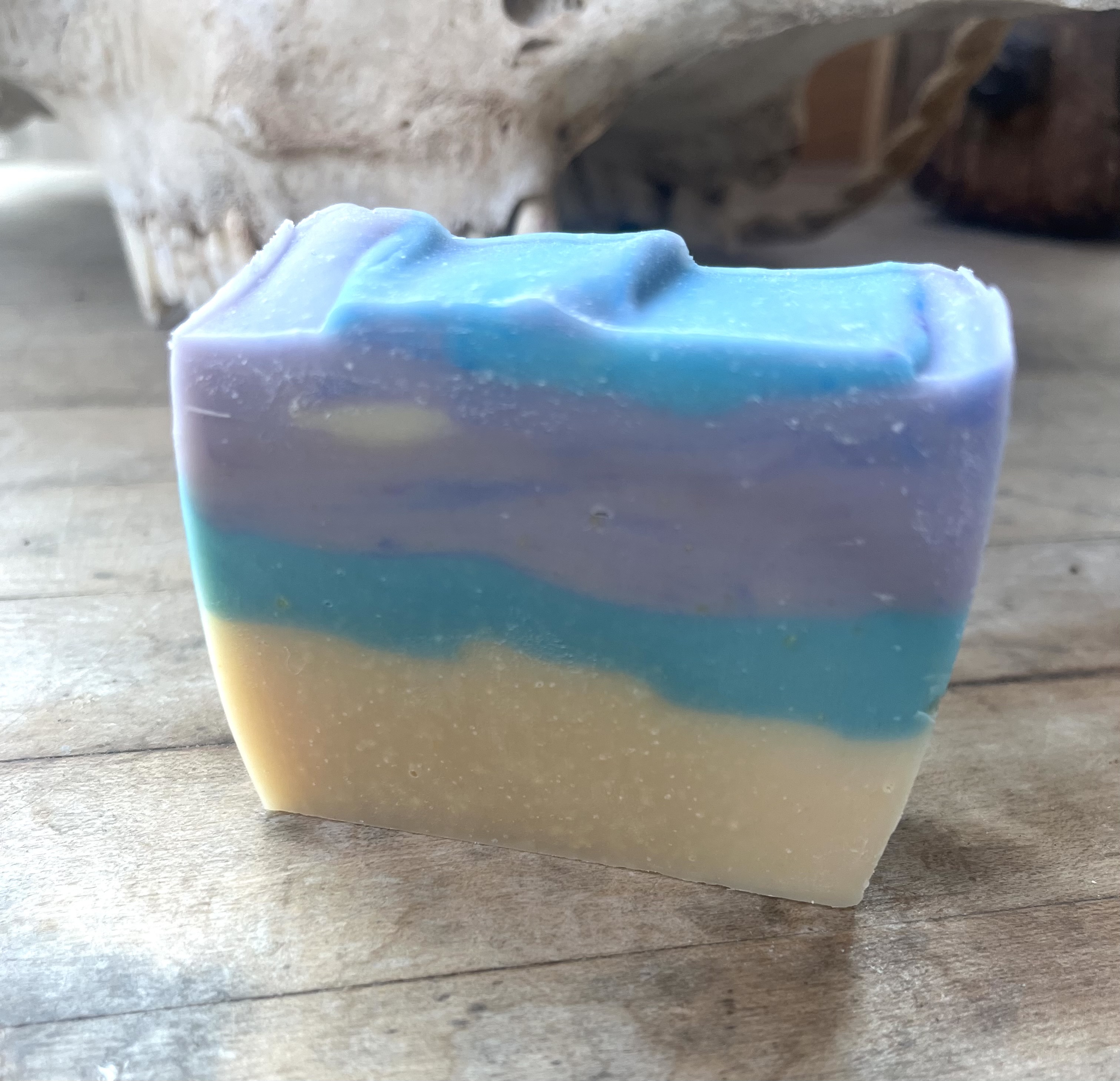Tri-Colored Lavender Goat Milk Soap