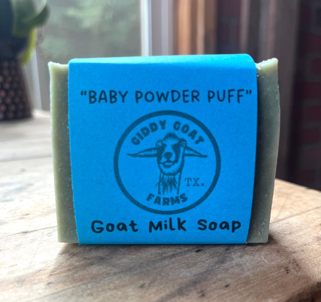 Baby Powder Puff Goat Milk Soap