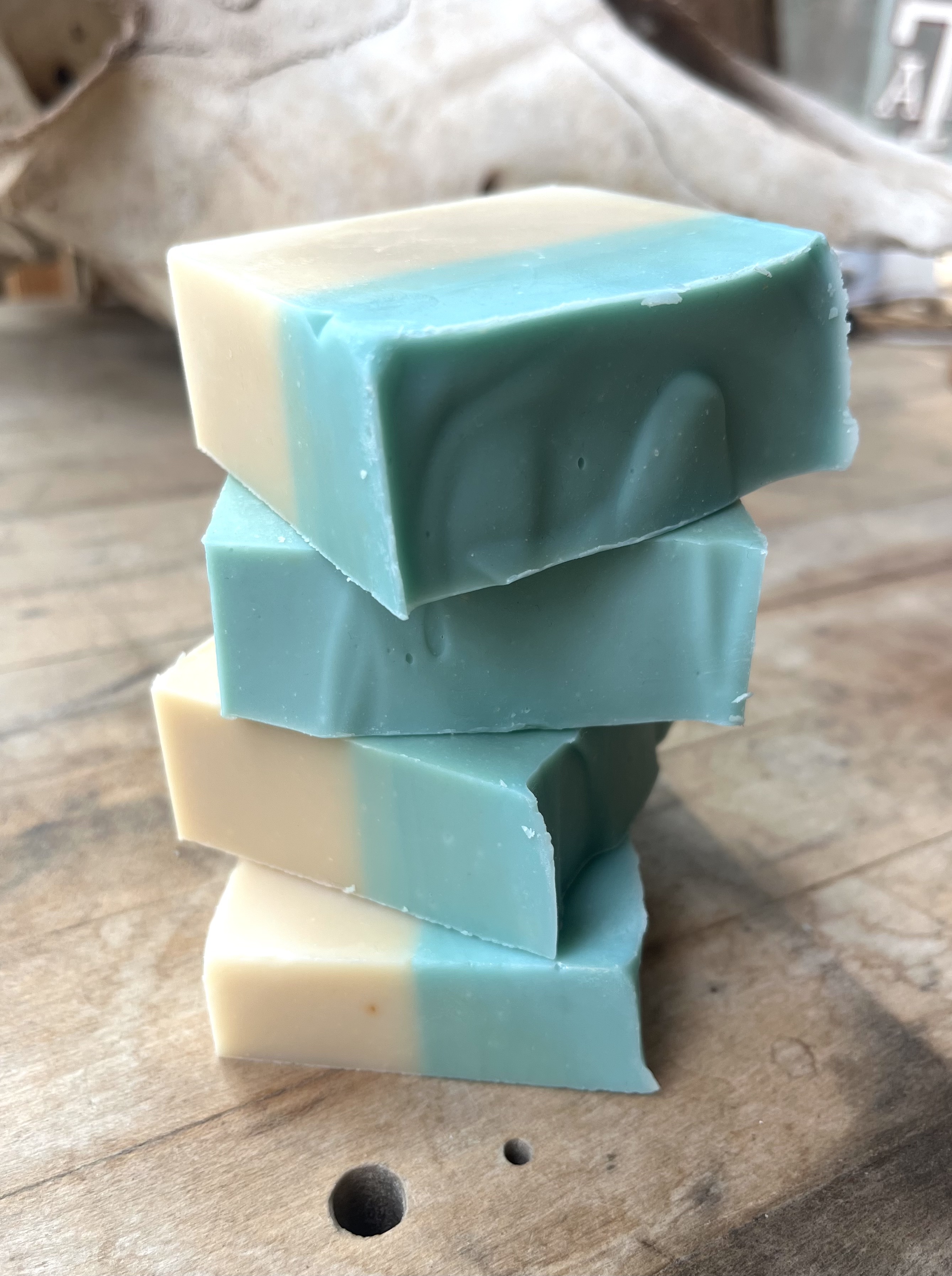 Blue & Cream Scent Free Goat Milk Soap