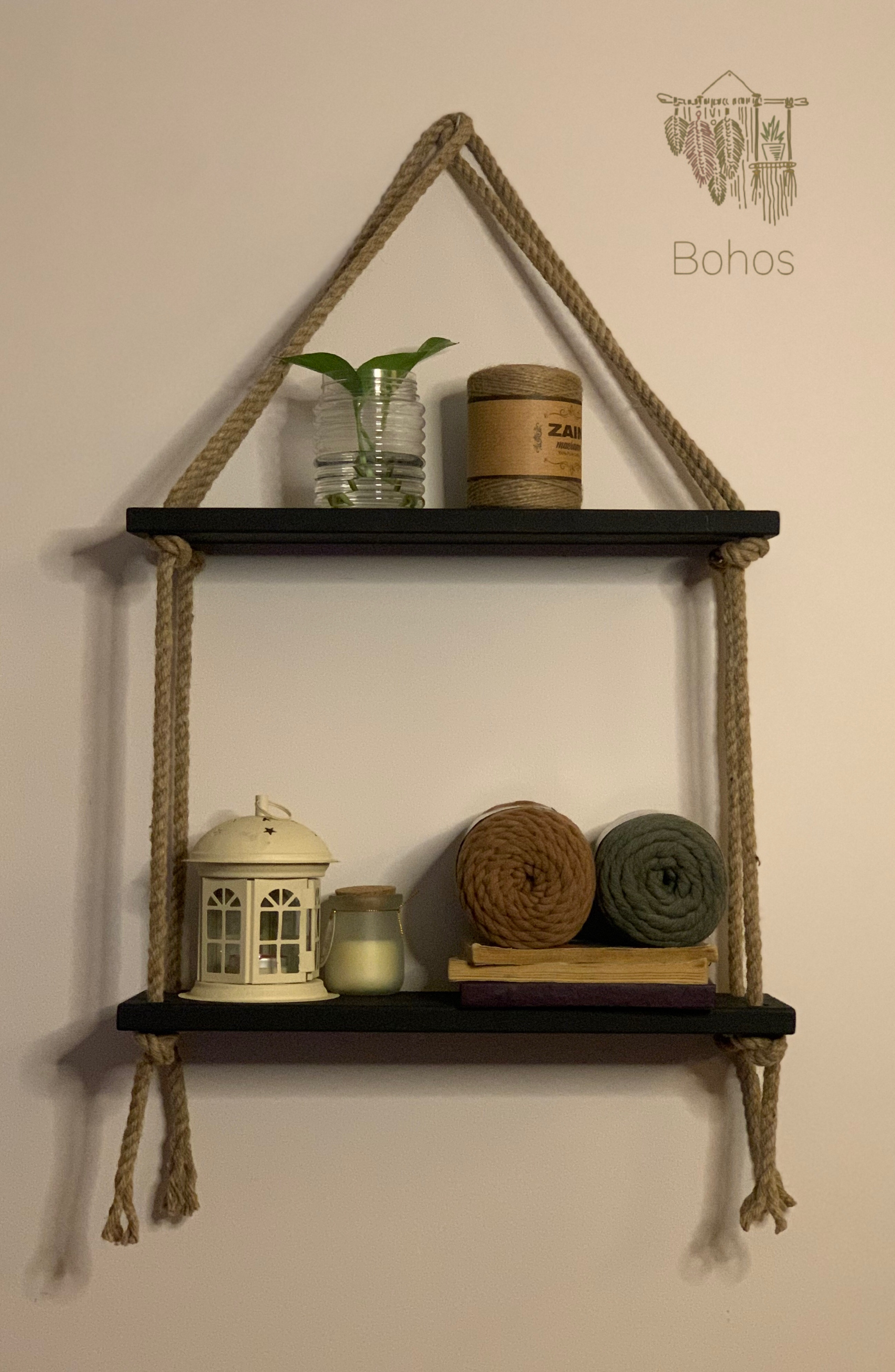 Boho Rope Hanging Shelf