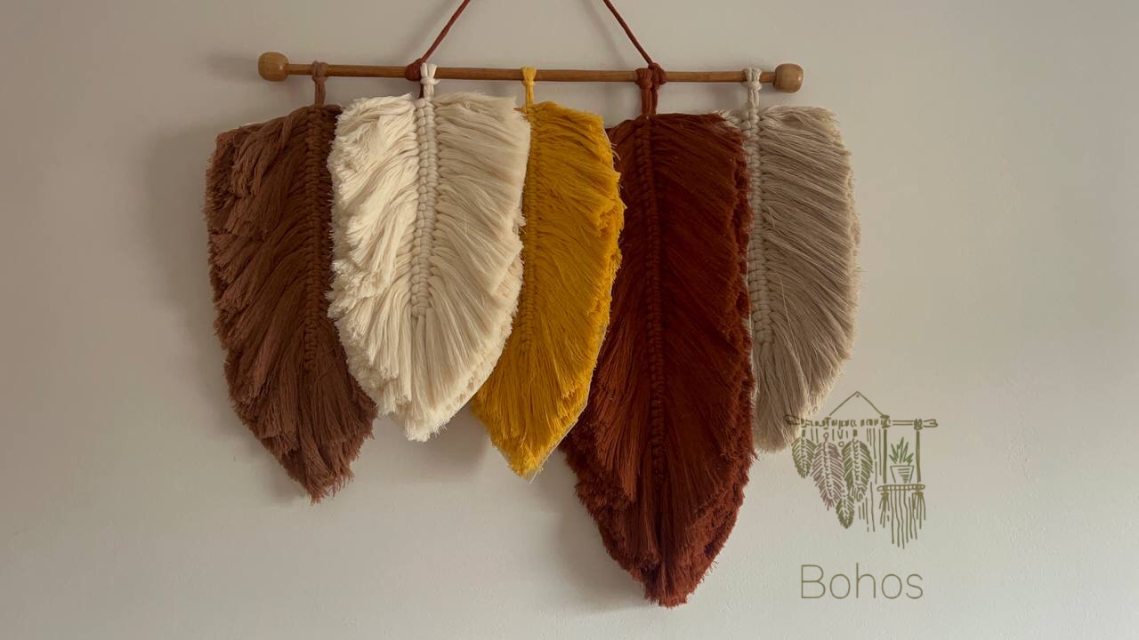 Boho Macrame Feather Wall Hanging