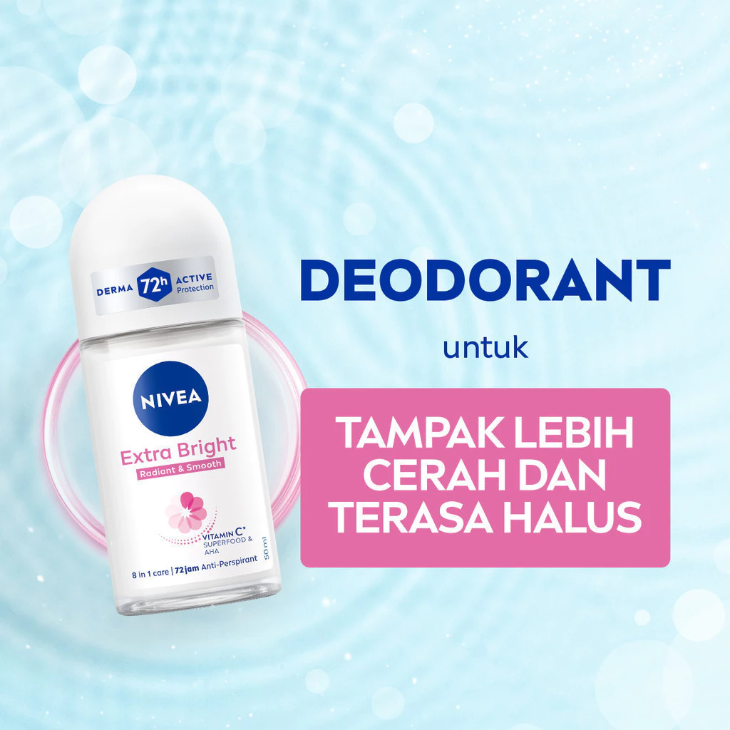 NIVEA Deodorant Roll On Extra Bright Radiant & Smooth