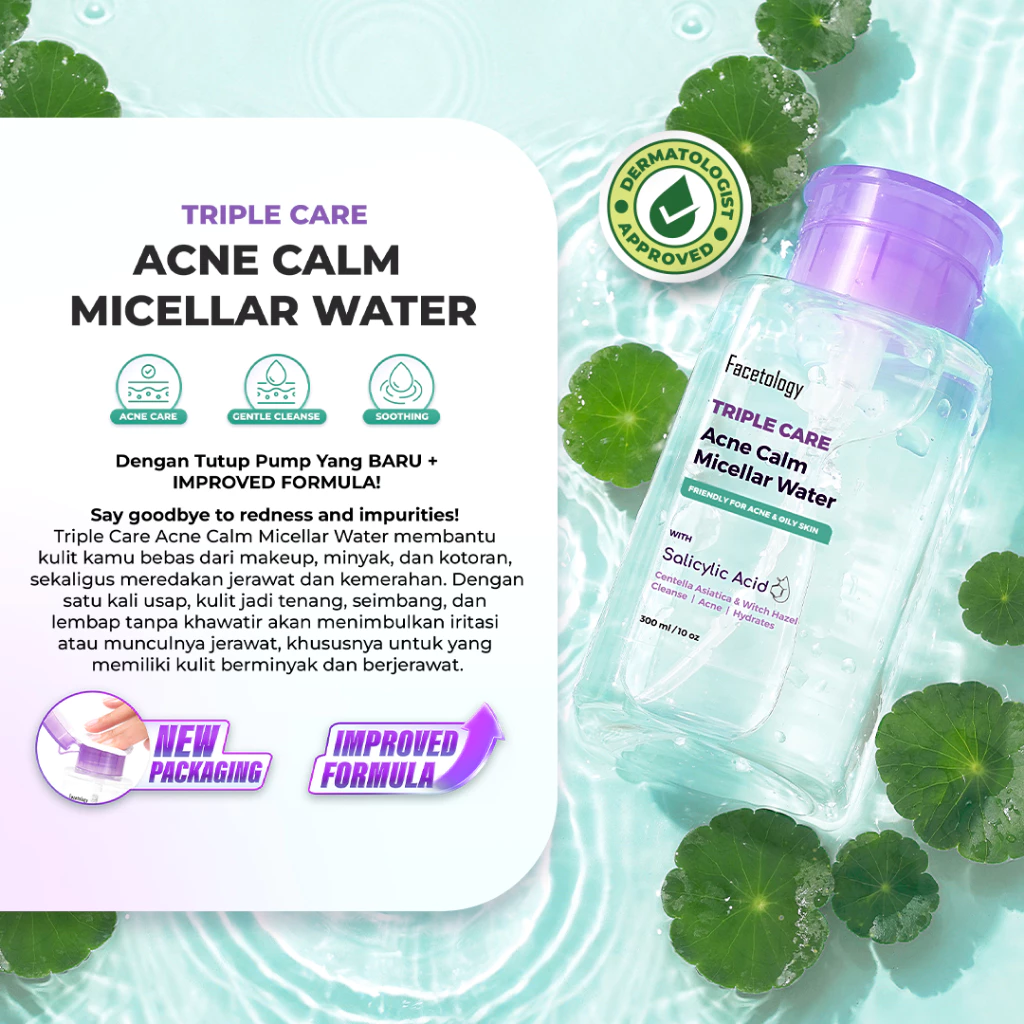 Facetology Triple Care Acne Calm Micellar Water 100ML/300 ML
