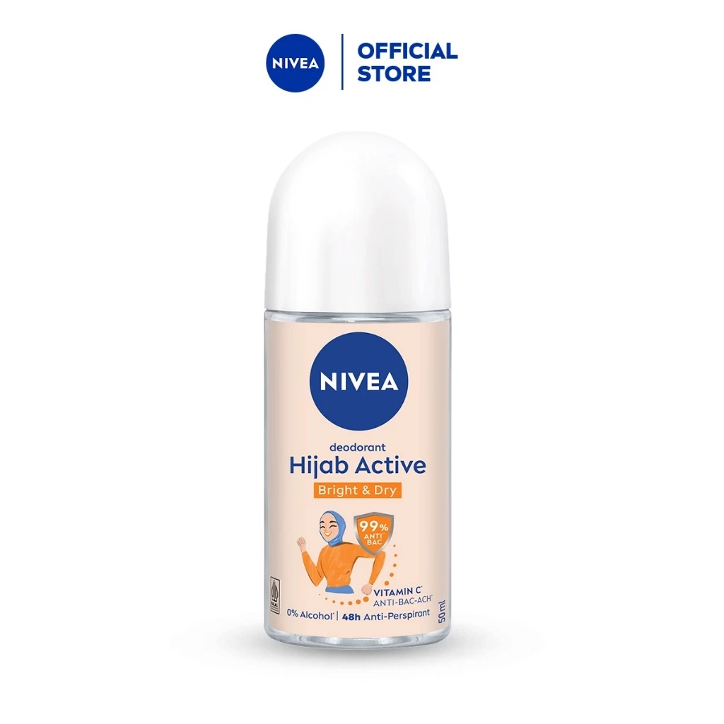NIVEA Deodorant Roll On Hijab Active Bright & Dry 50ml
