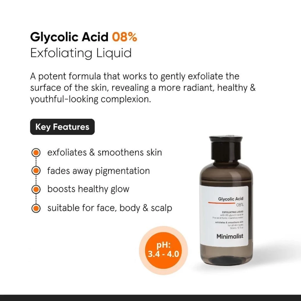 Minimalist 8% Glycolic Acid Exfoliating Liquid 