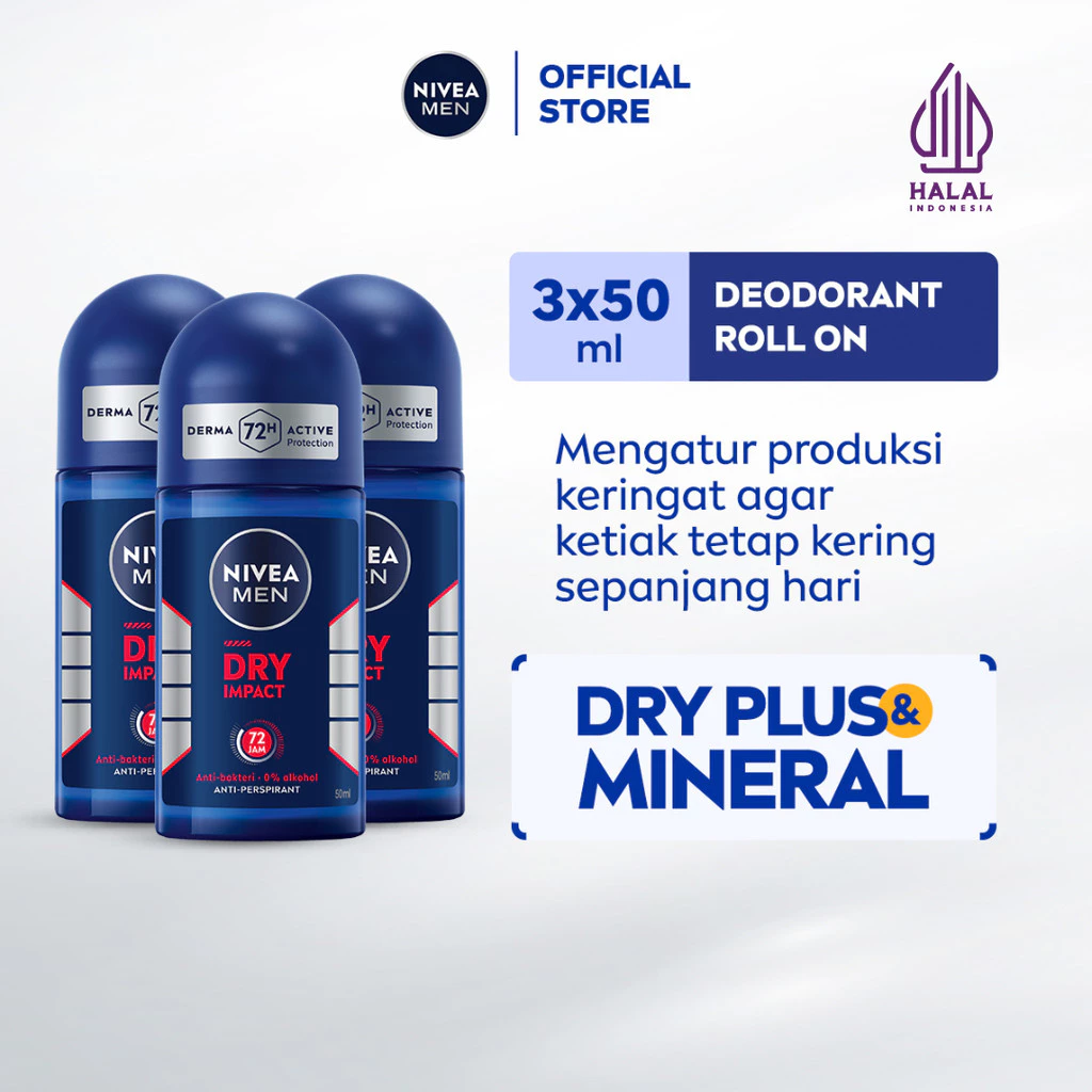 NIVEA Personal Care Deodorant Dry Impact Roll-On