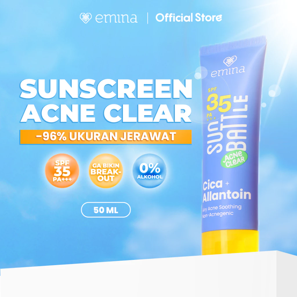 Emina Sun Battle SPF 35 PA +++ Acne Clear Cica + Allantoin Airy Acne Soothing