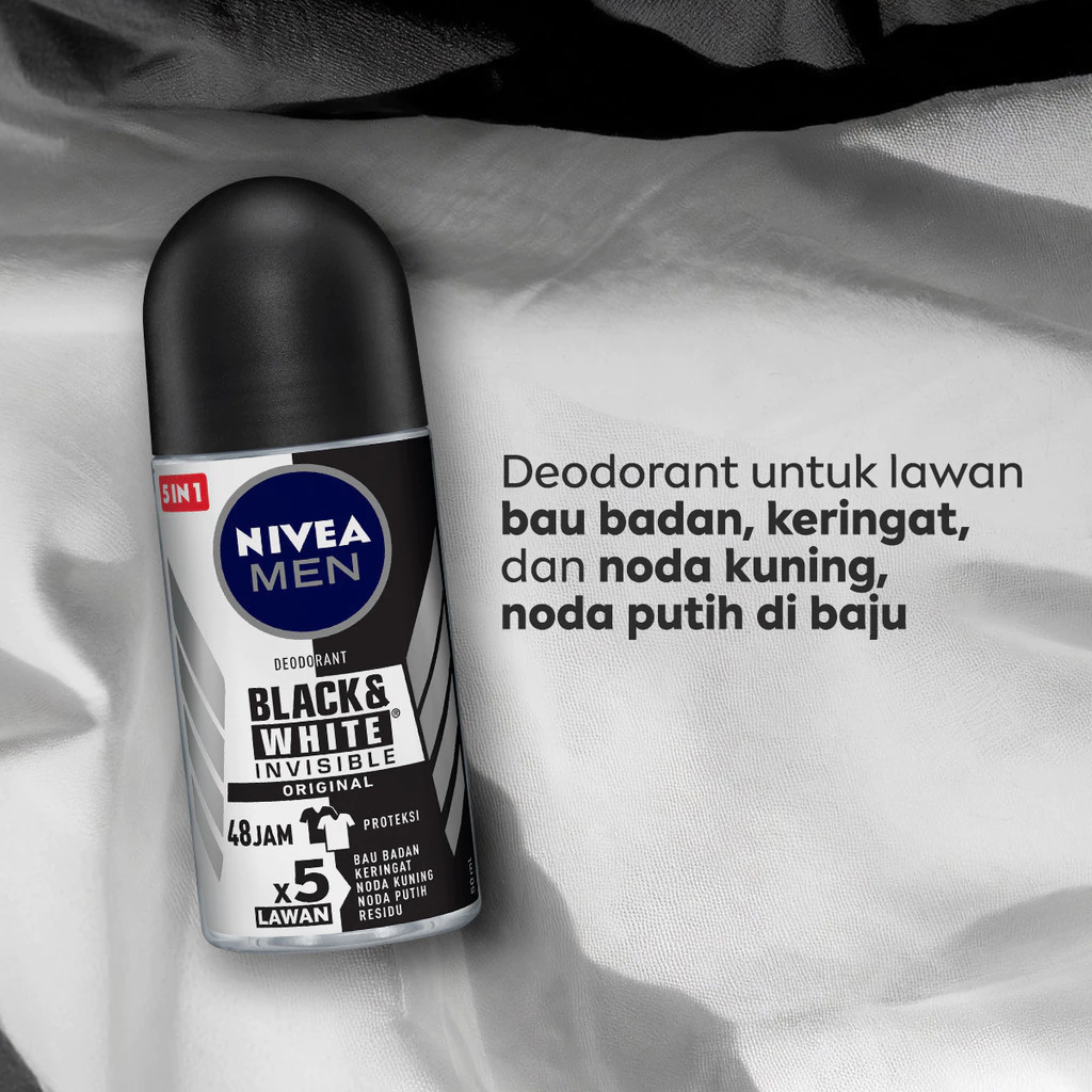 NIVEA MEN Personal Care Deodorant Invisible Black&White Roll-On