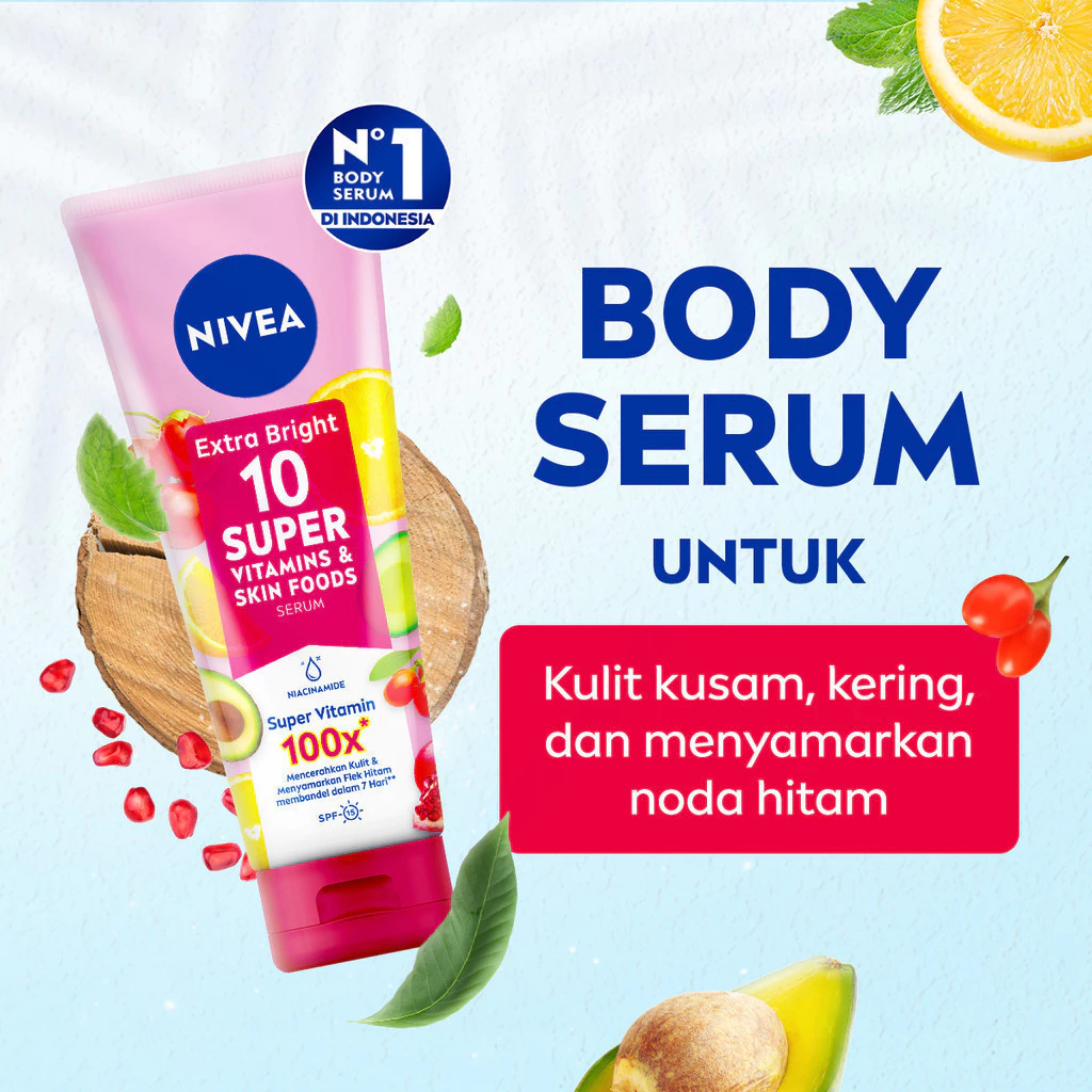 NIVEA Body Serum Extra Bright 10 Super Vitamins & Skin Foods