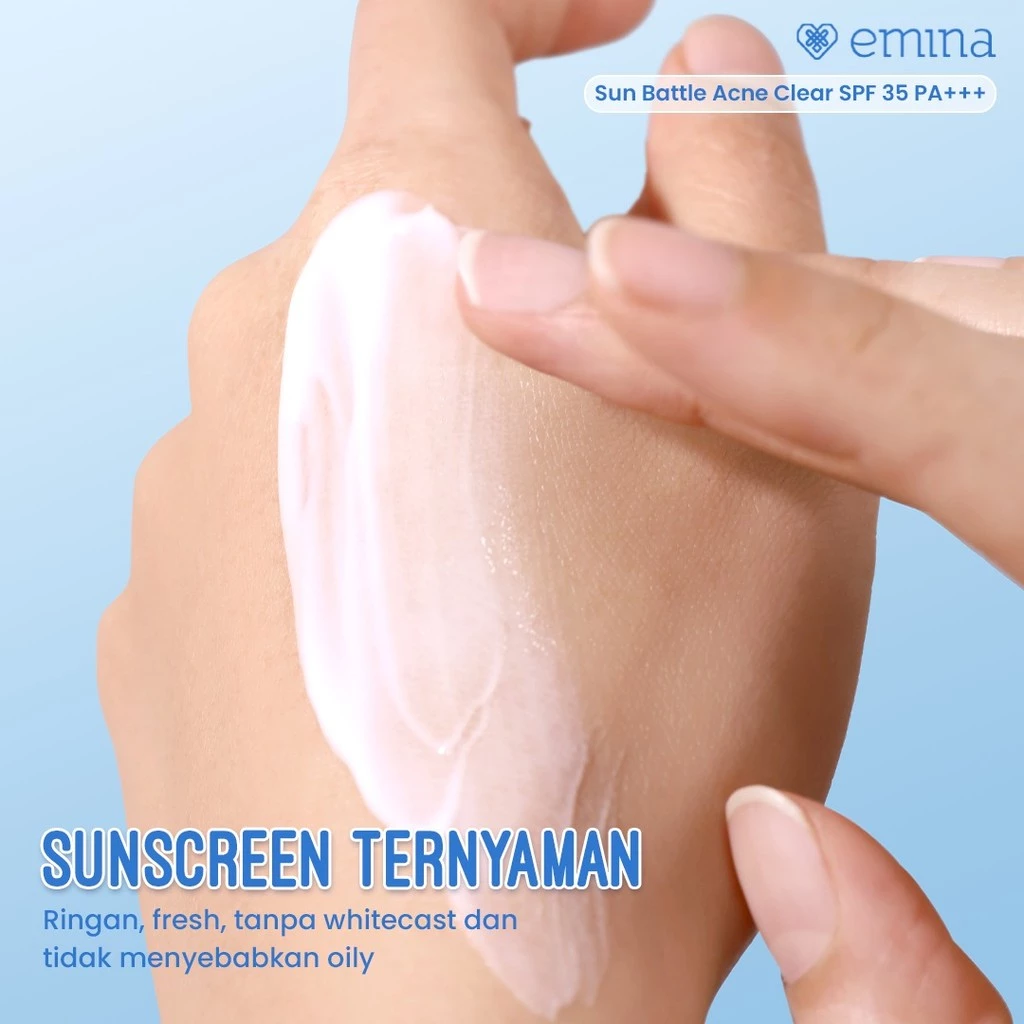 Emina Sun Battle SPF 35 PA +++ Acne Clear Cica + Allantoin Airy Acne Soothing