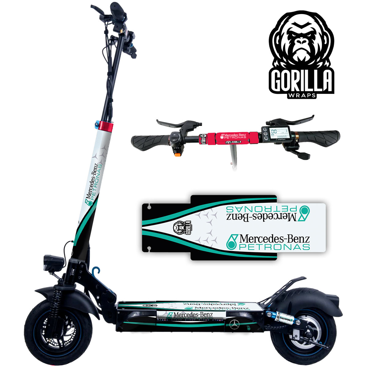 Vinilo + base antideslizante para Smartgyro Rockway, Speedway y Crossover KTM – Mercedes AMG [Gorilla]