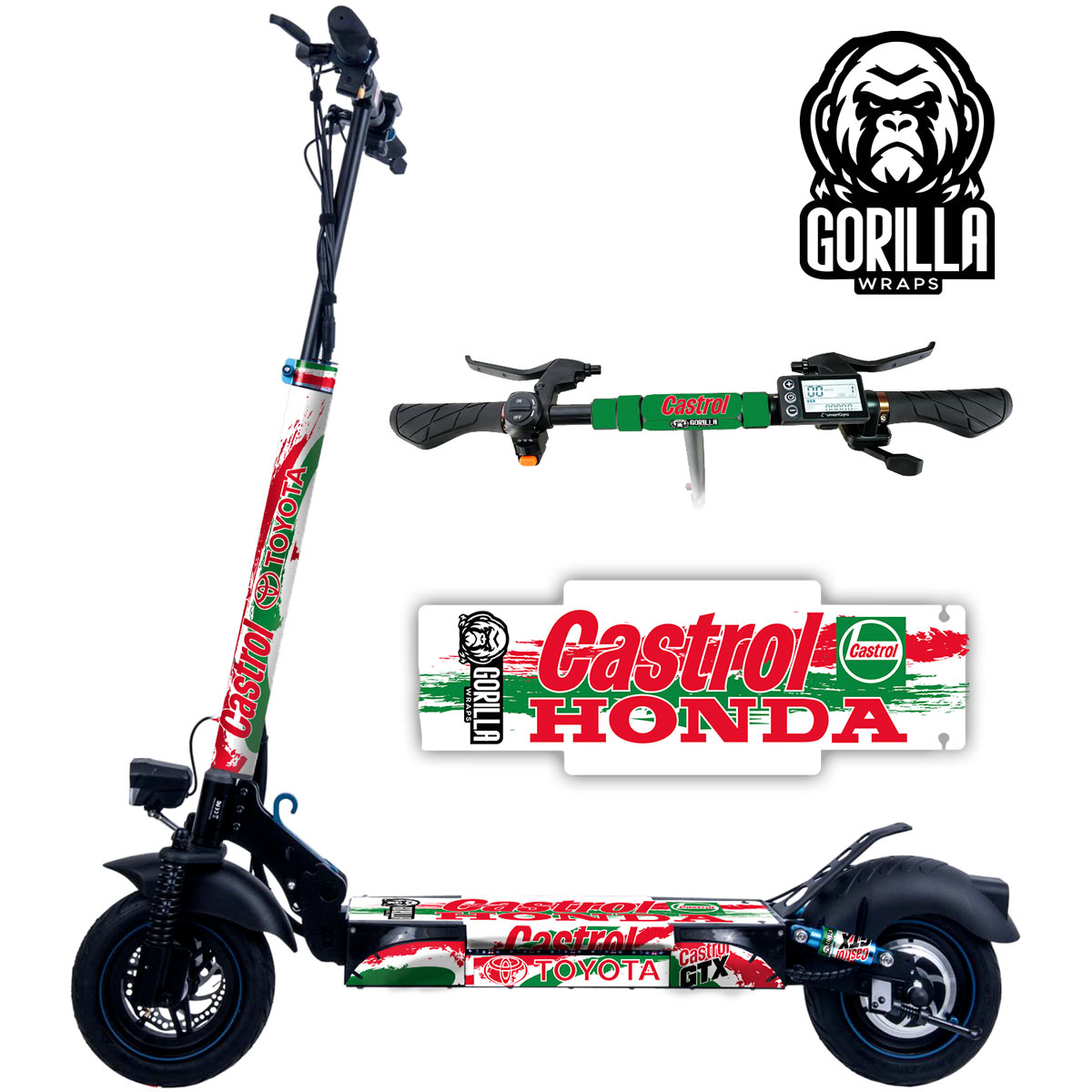 Vinilo + base antideslizante para Smartgyro Rockway, Speedway y Crossover KTM – Castrol [Gorilla]