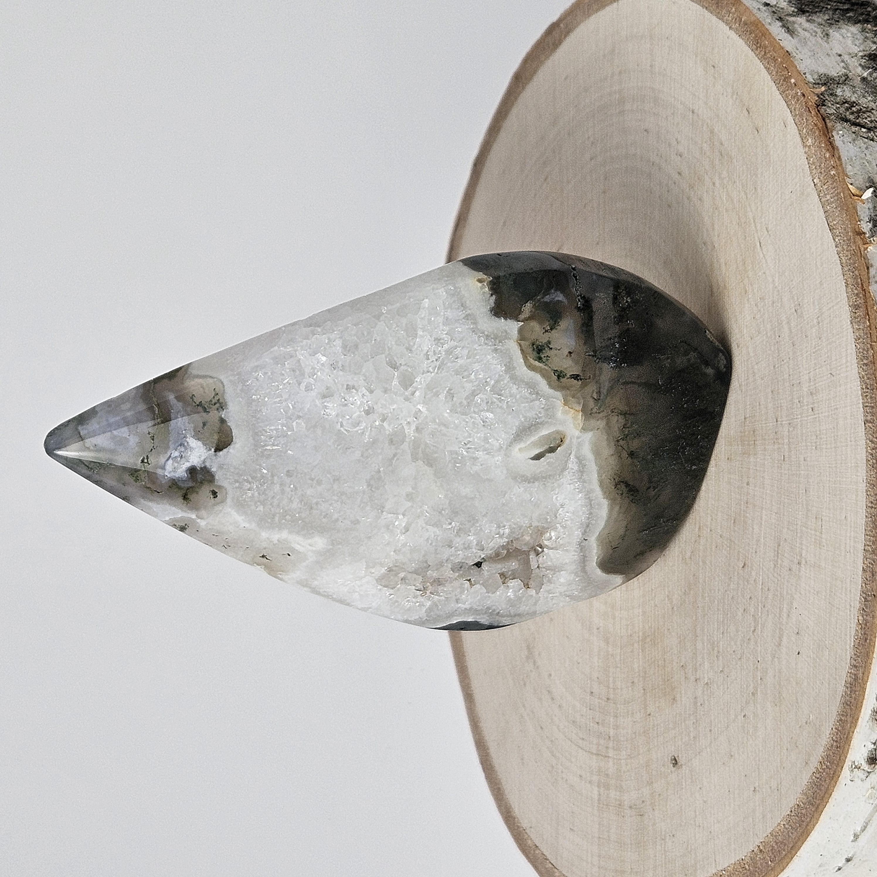 Moss Agate Crystal Flames