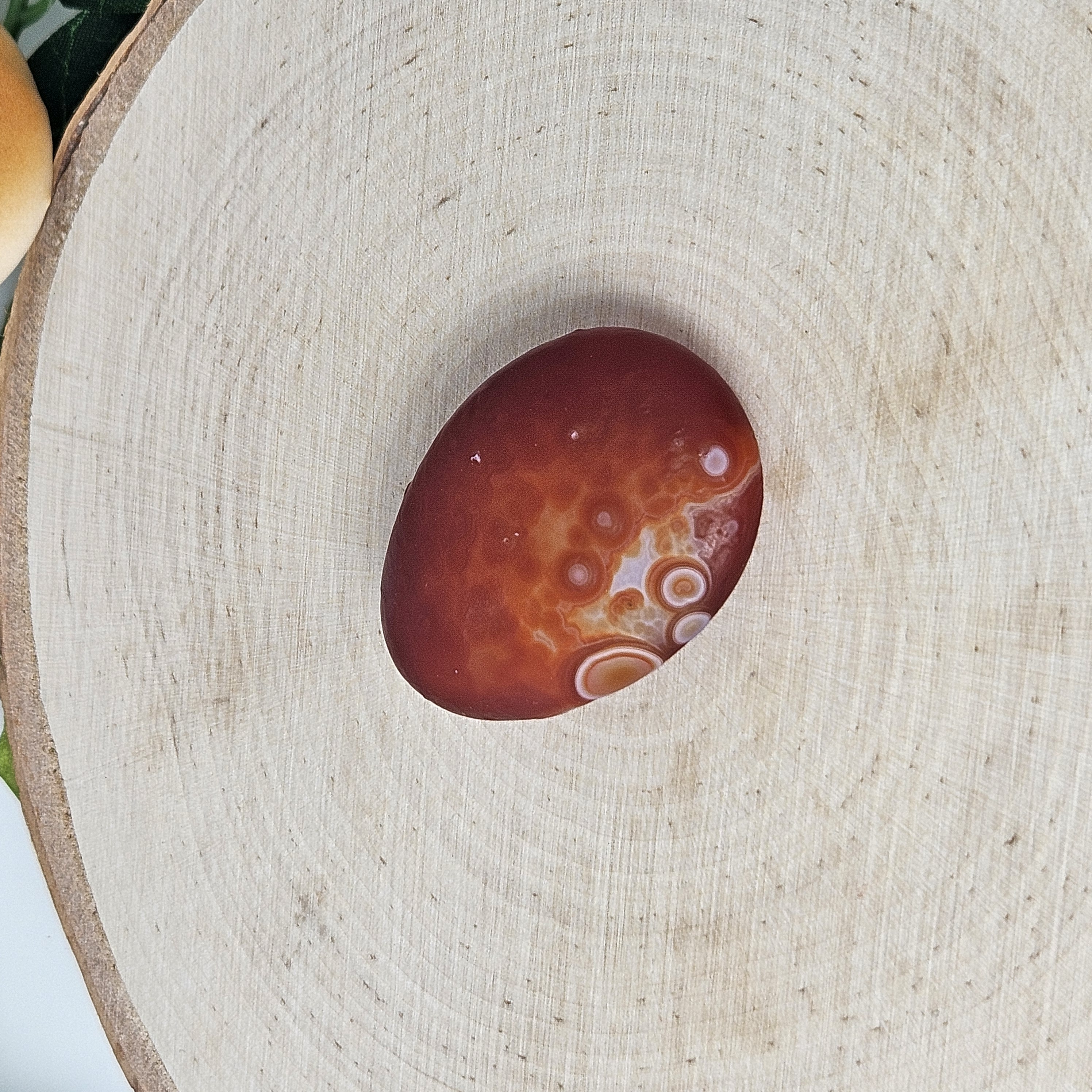 Egg Shaped Red Gobi Agate Palm
