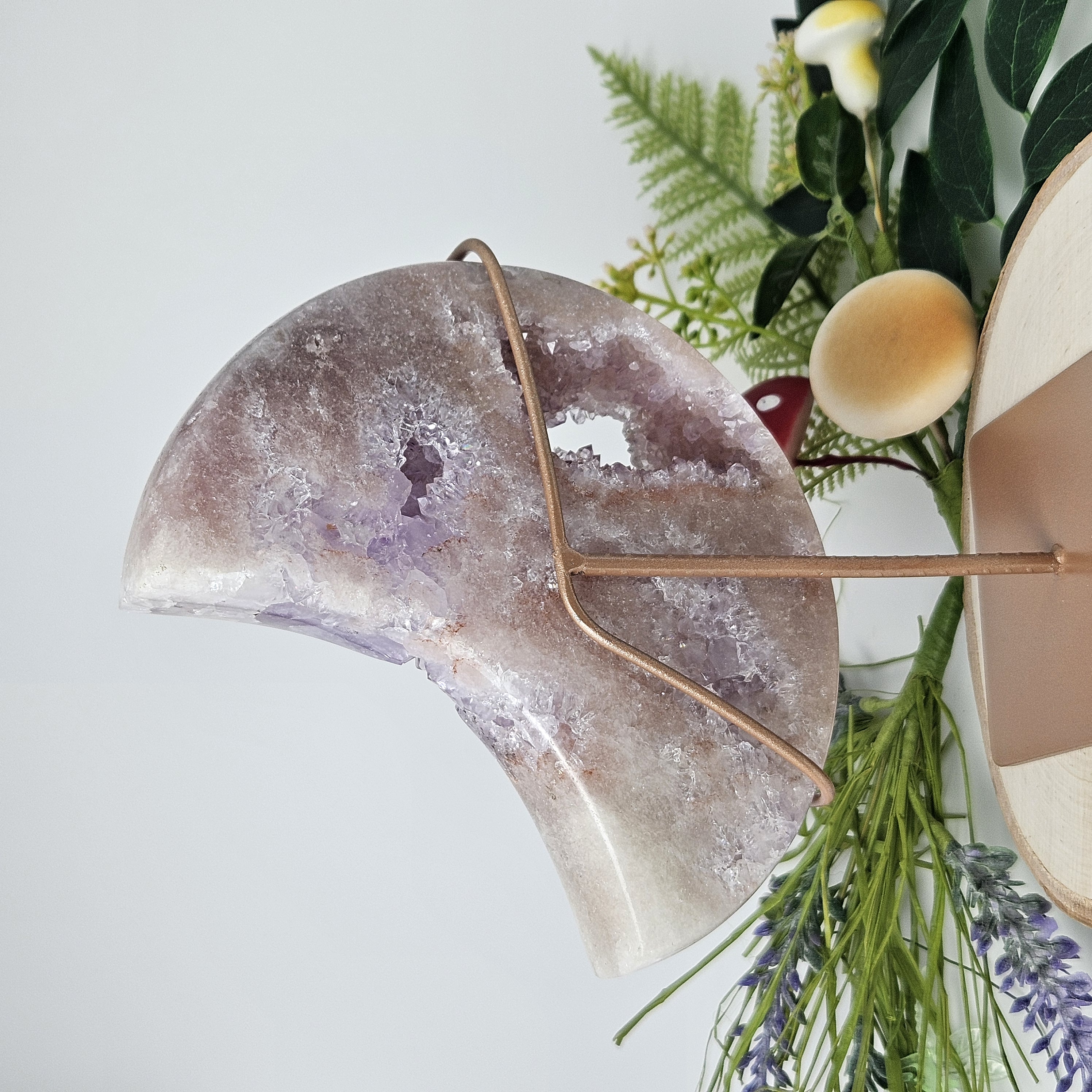 Pink Amethyst Druzy Moon 