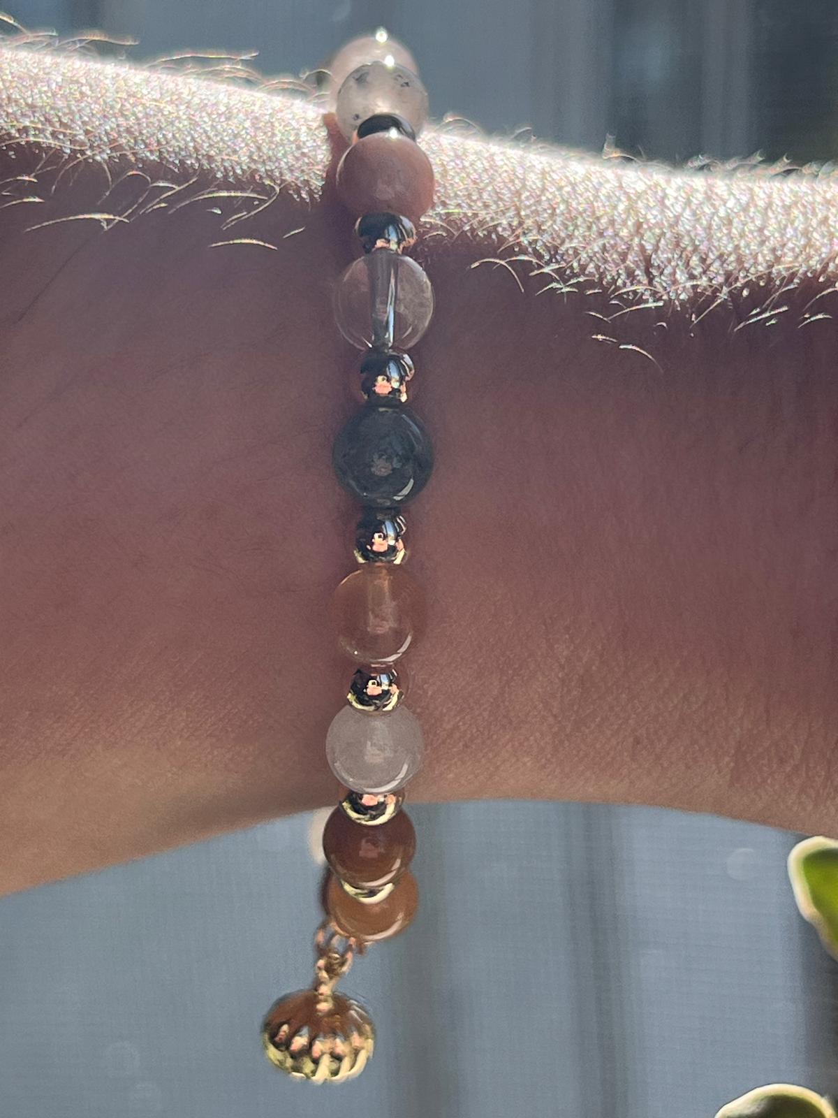 Golden Pumpkin Charm Pendant with Rutilated Quartz — Made to Fit You