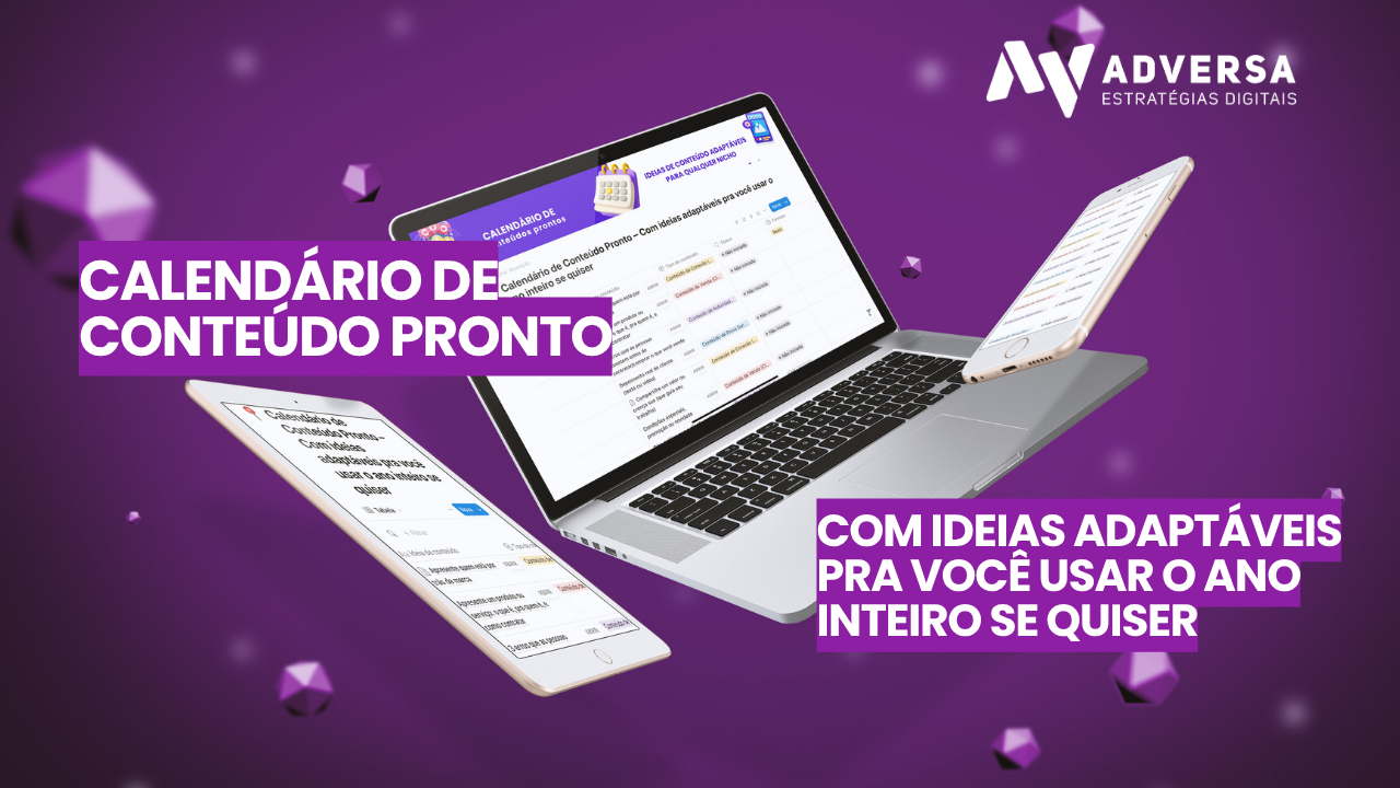 Calendário de Conteúdo Pronto – Com ideias adaptáveis pra você usar o ano inteiro se quiser
