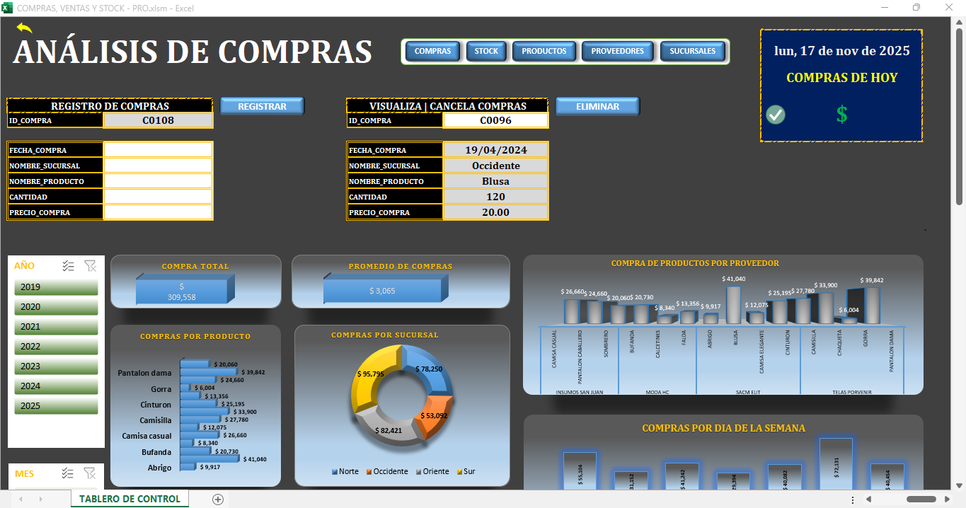 PRO AUTOMATIZADA - 📊💼 Plantilla Excel para Control de Stock, Compras y Ventas